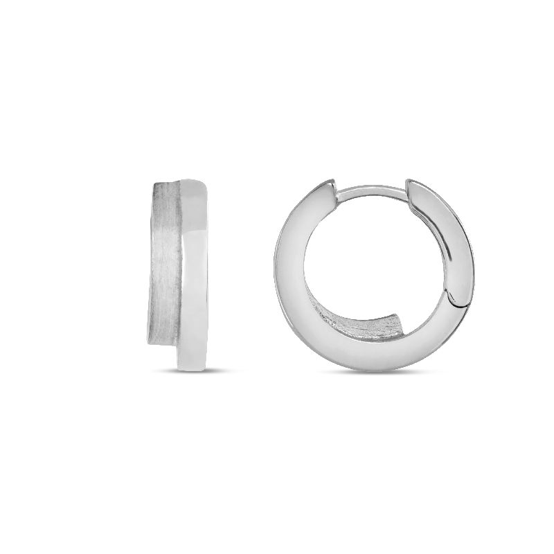 Schmidt Creole Ohrringe Silber 925, Ø 15mm für Damen, Echtsilber Ohrschmuck
