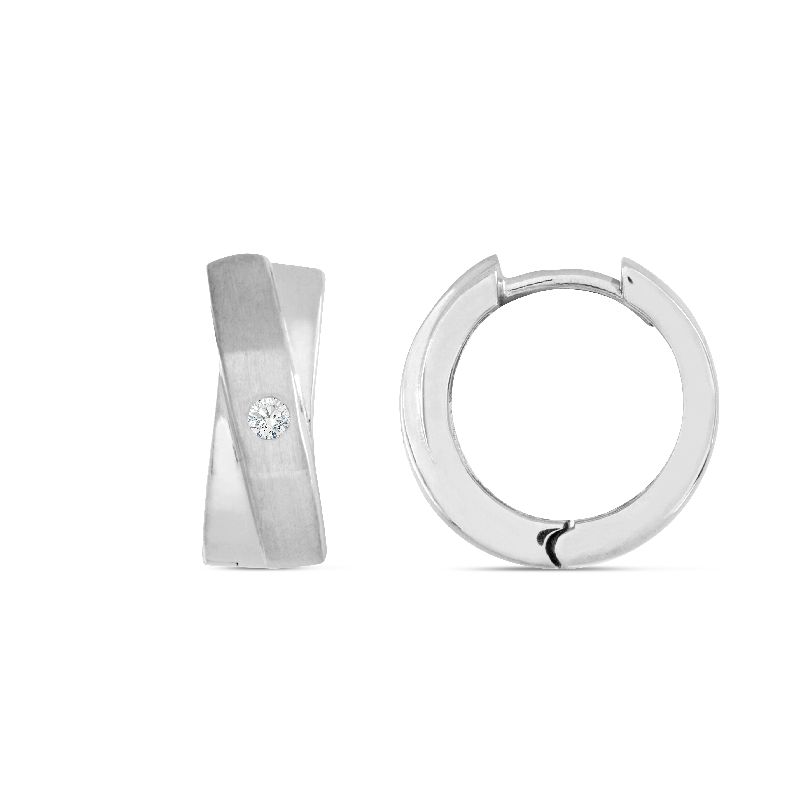 Schmidt Creole Silber 925 Ohrschmuck für Damen, Zirkonia, Ø 14,1mm