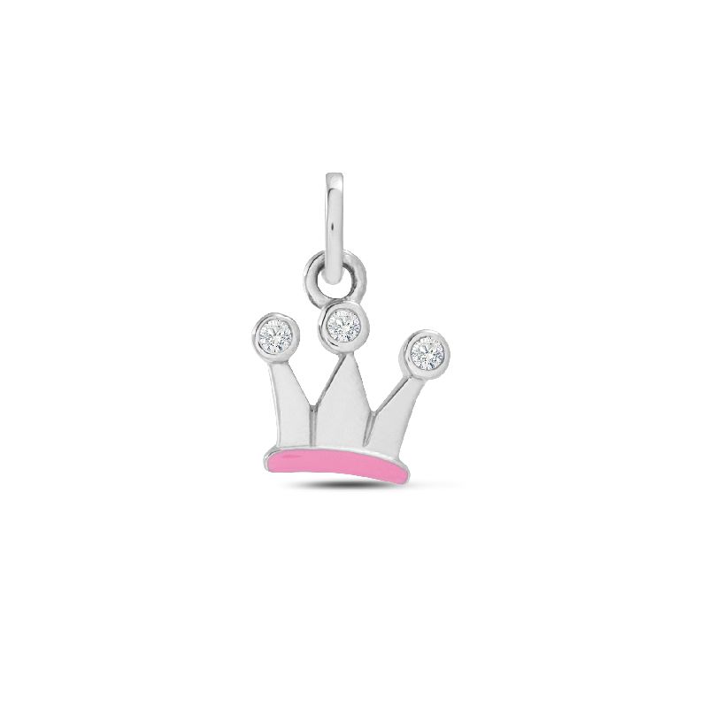 Schmidt Anhänger 925 Silber mit Zirkonia, Ø 8mm, für Damen und Kinder, rosa