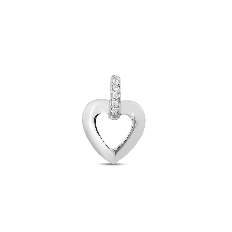 Schmidt Damen Anhänger 925 Silber, Zirkonia Besatz, Ø 12mm