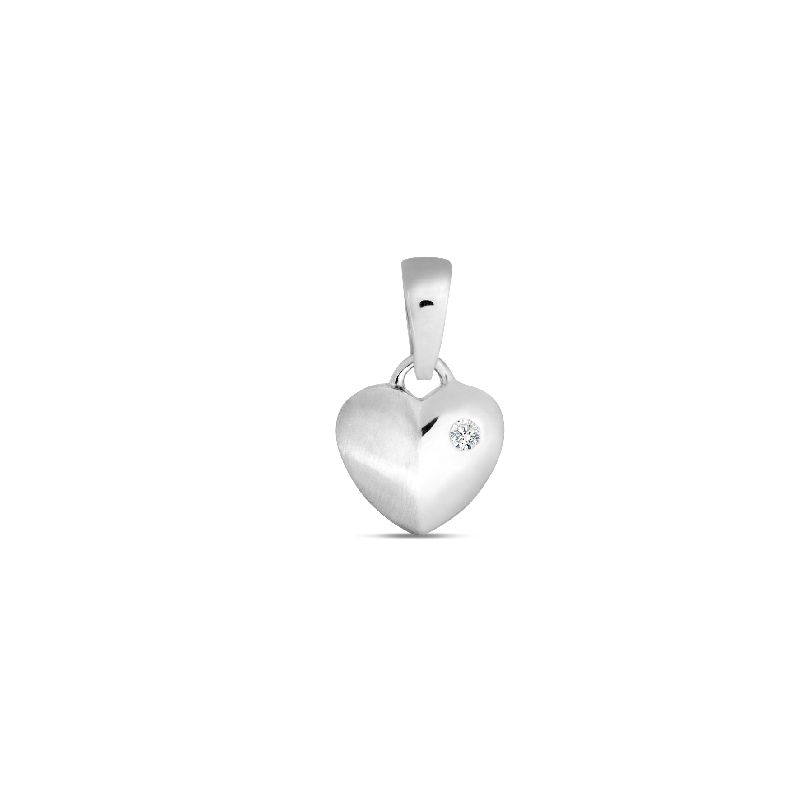 Schmidt Herzanhänger aus 925 Silber mit Zirkonia, 9mm für Damen