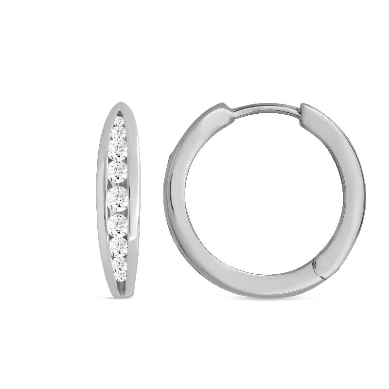 Schmidt Creole Silber 925 für Damen, Zirkonia, 18,1x4mm, silberfarben
