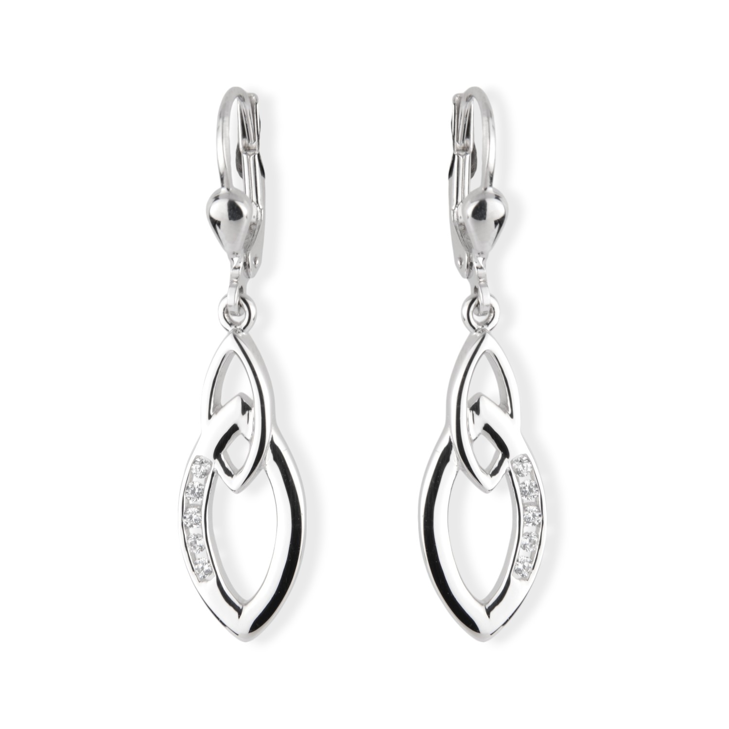 Schmidt Ohrhänger für Damen, 925er Silber mit Zirkonia, 8.9x37.5mm - Silberfarben
