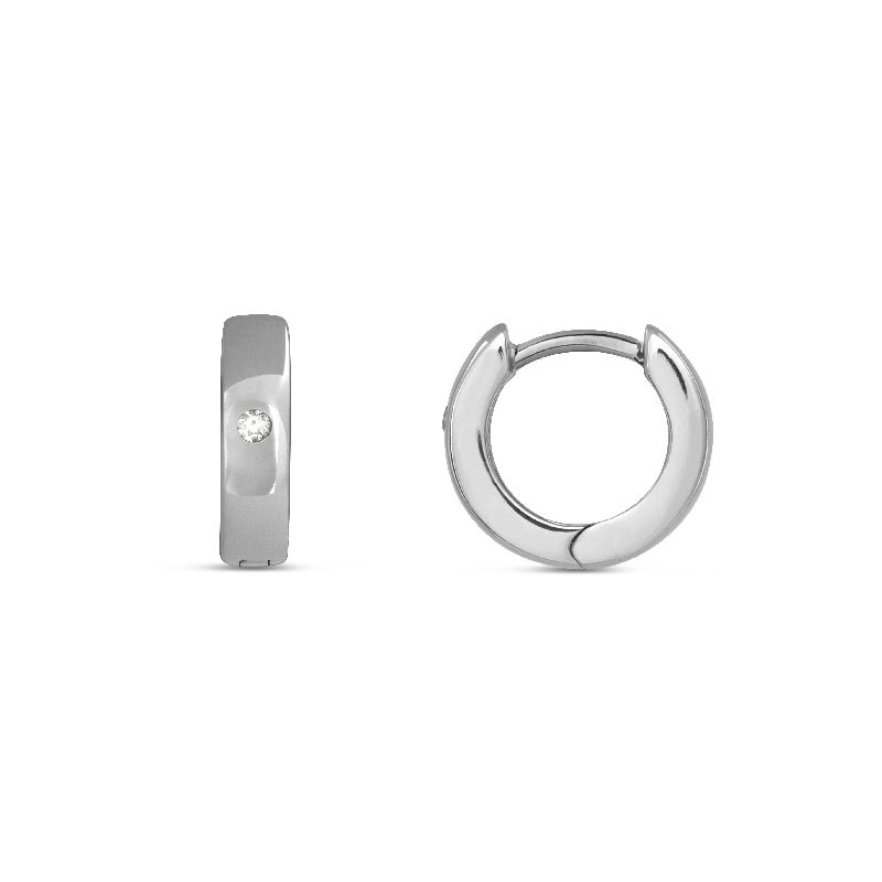 Schmidt Creole Silber 925 für Damen, Zirkonia, Ø 9,7mm, Ohrschmuck