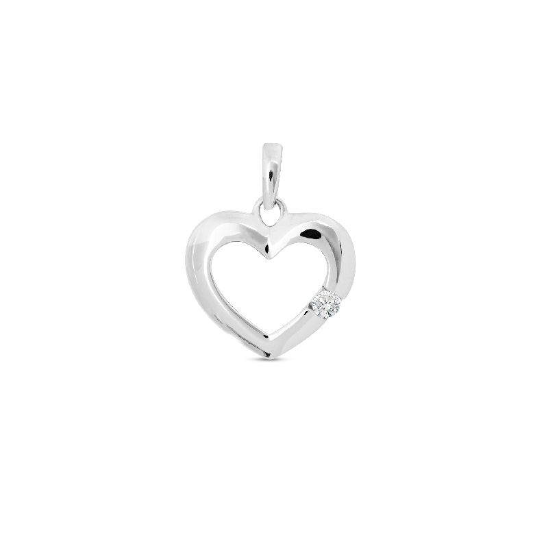 Schmidt Anhänger Damen Zirkonia Silber 925, Ø 10mm, Hauptfarbe Silber