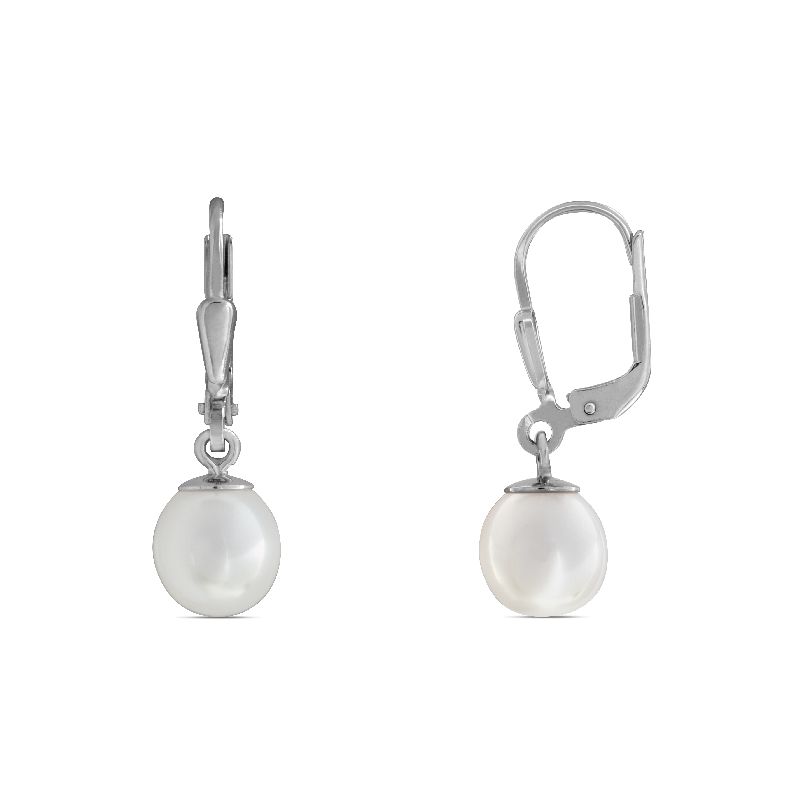 Schmidt Ohrhänger für Damen, Silber 925, Süßwasserperlen, Ø 10mm