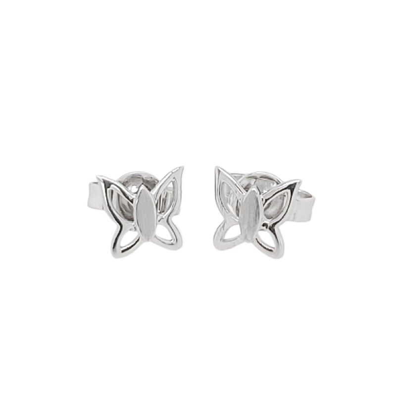 Schmidt Ohrstecker Schmetterlinge, Silber 925, Ø 6mm für Damen und Kinder - Silbern