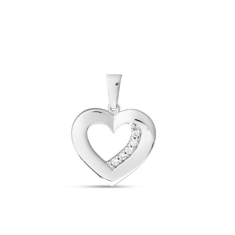 Schmidt Damen Anhänger in Silber 925 mit Zirkonia, Ø 15mm – Silberfarben