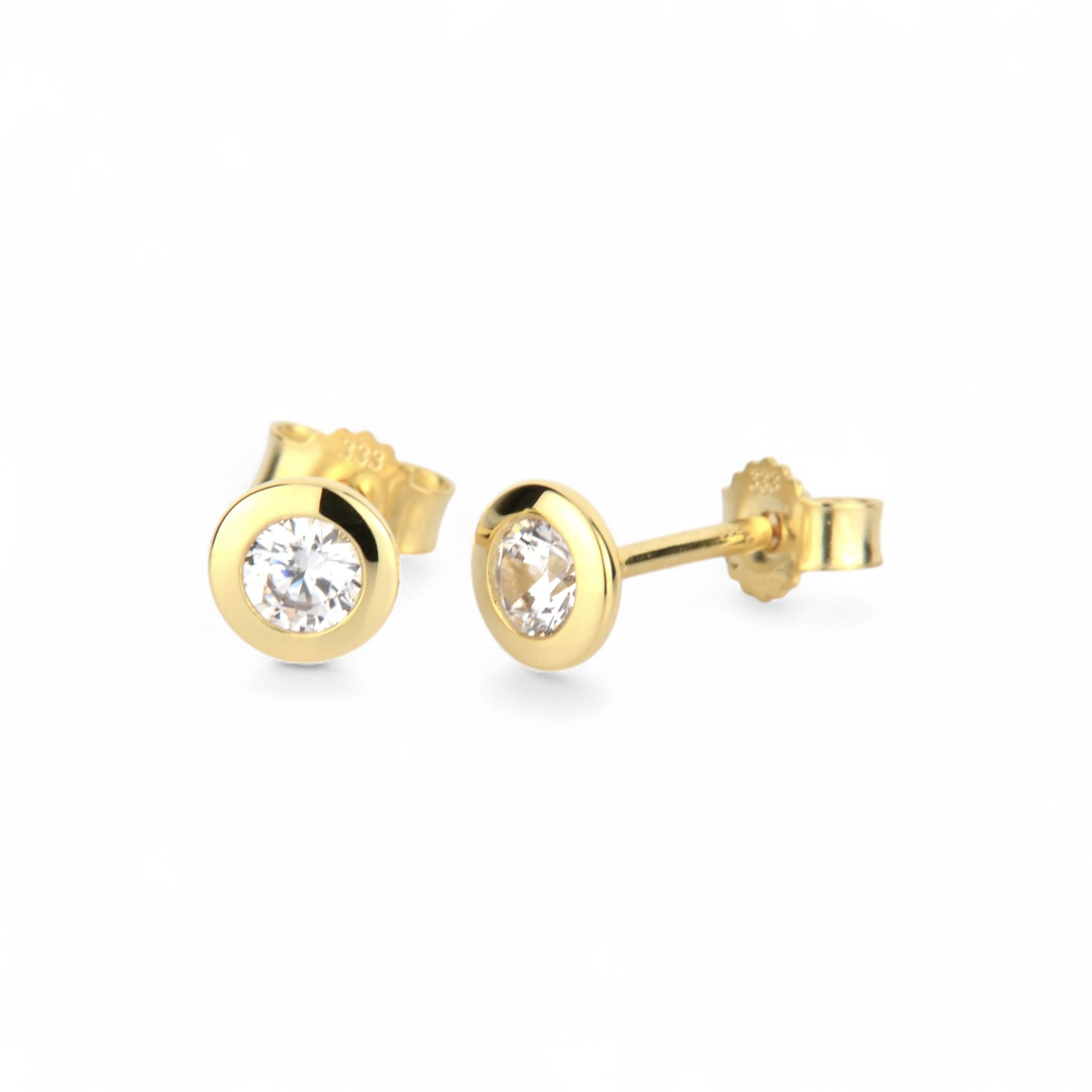 Schmidt Ohrstecker 333 Gold, 5,7mm, Zirkonia, goldfarben, Damen