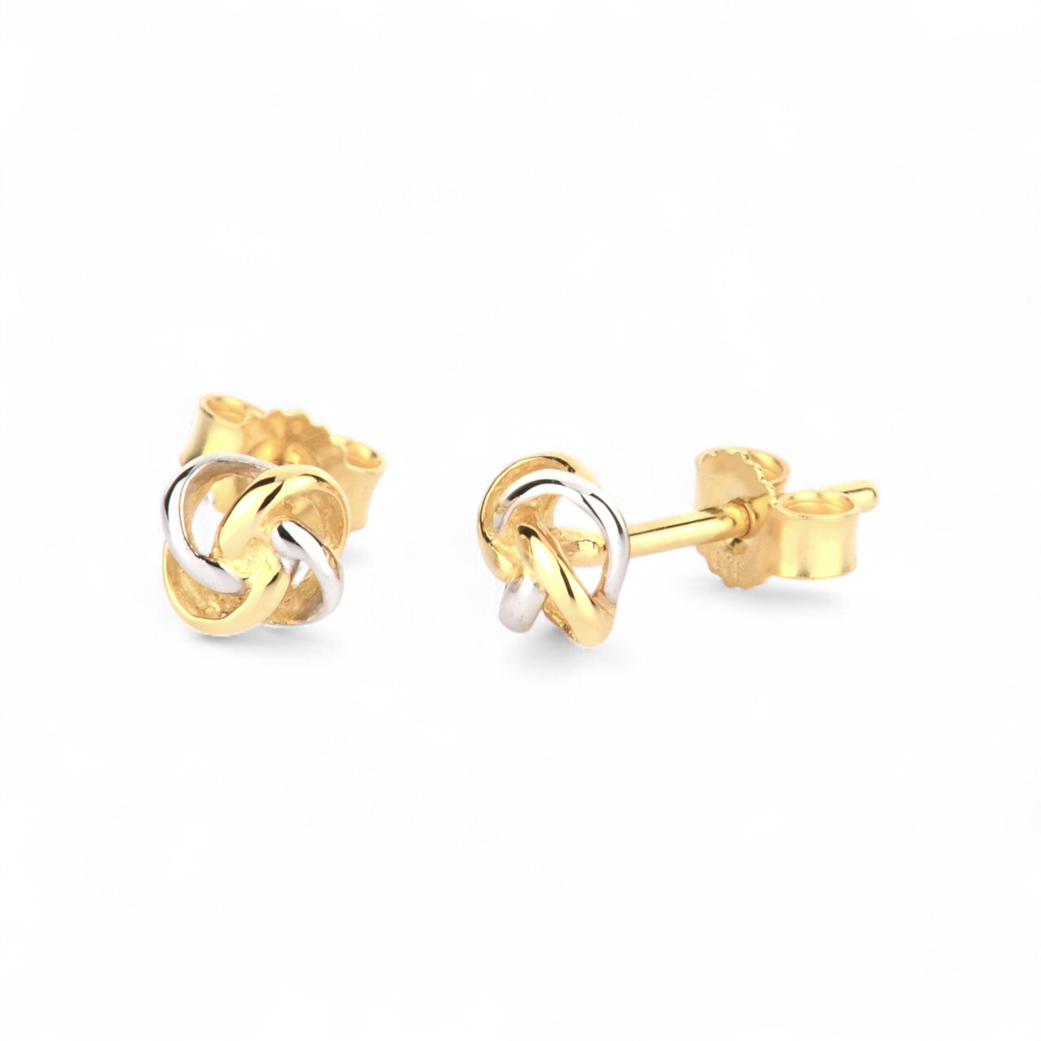 Schmidt Ohrstecker Knoten 2-farbig, 333 Gold/Silber, 5mm, für Damen