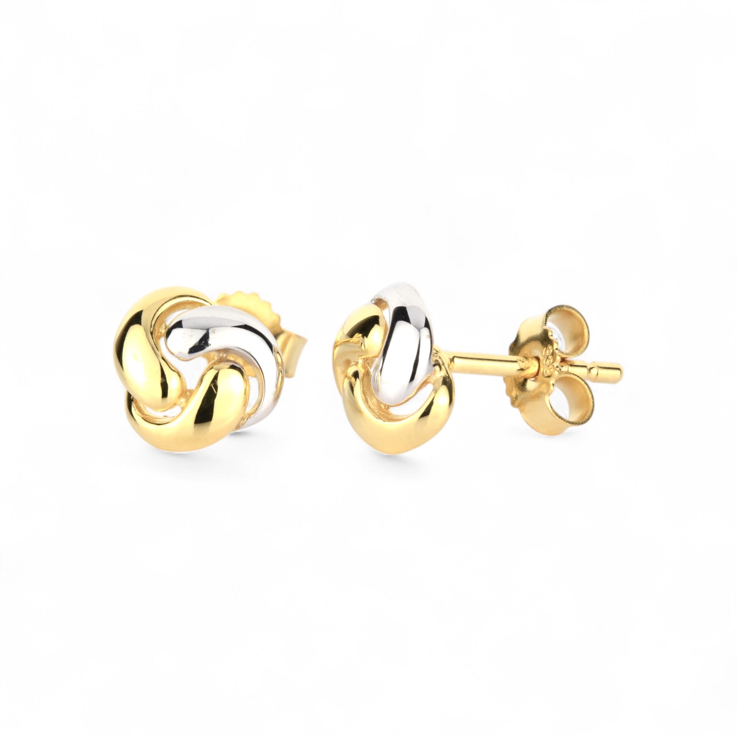 Schmidt Ohrstecker Knoten 7,2mm, 333 Gold/Silber, Ohrschmuck für Damen