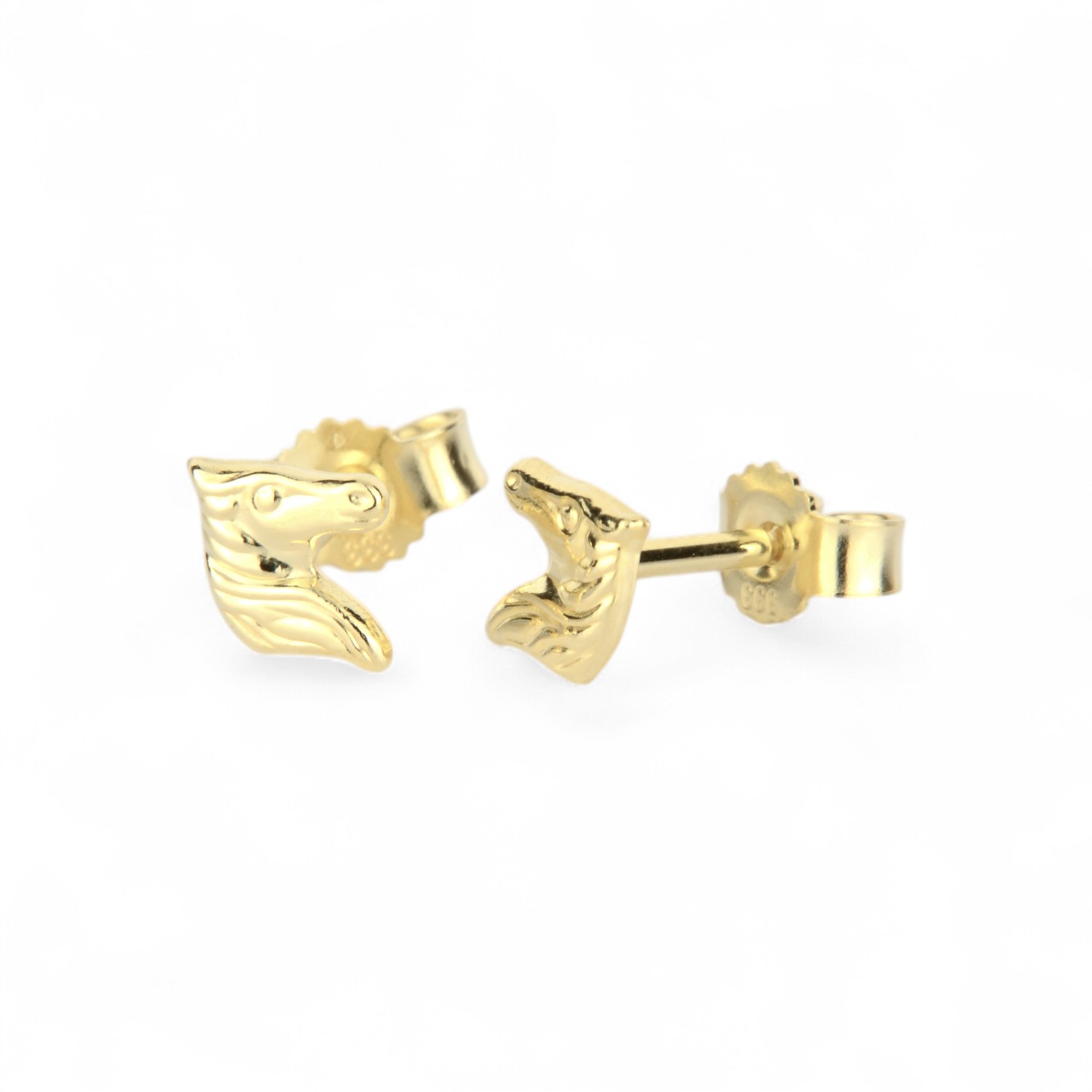 Schmidt Kinderohrstecker Pferdekopf 333 Gold, 5mm, goldfarben für Kinder