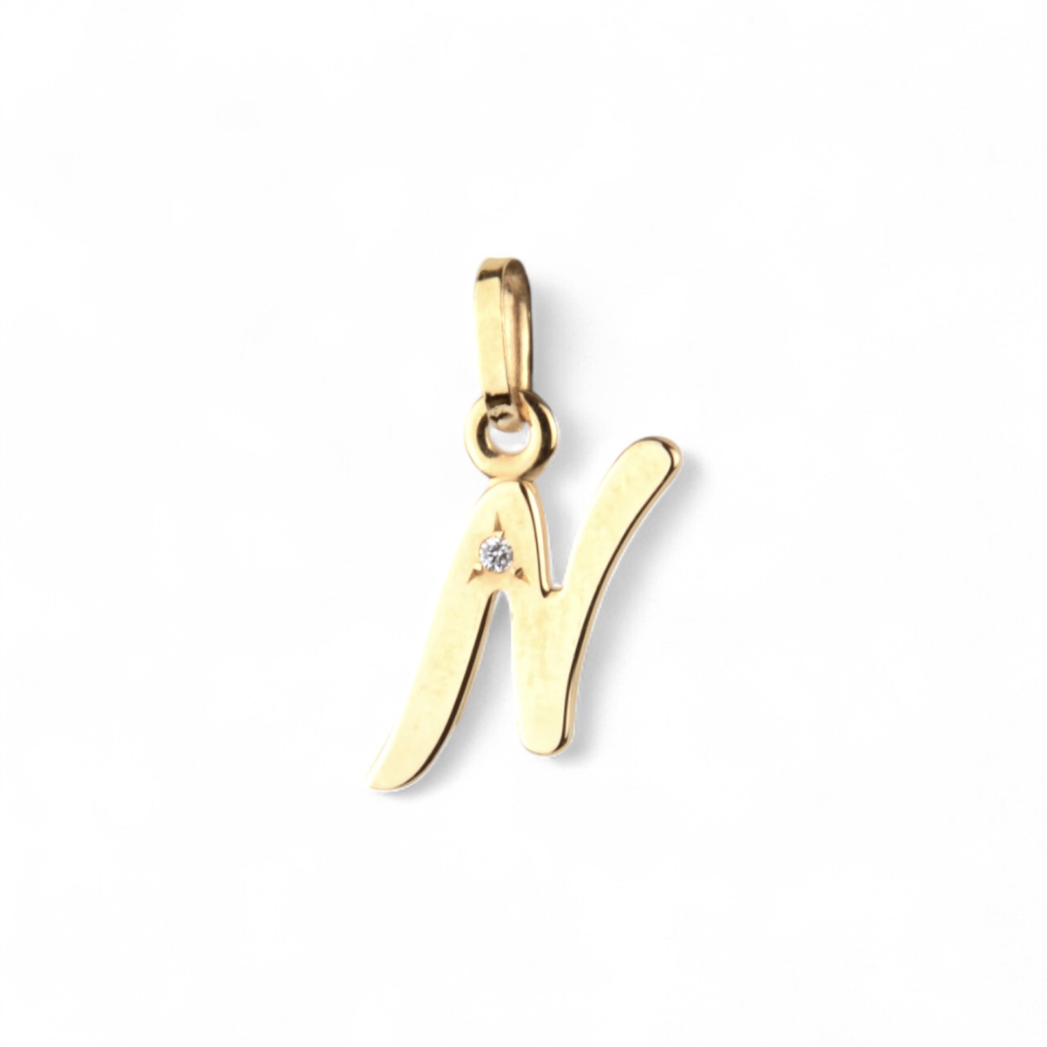Schmidt Anhänger Buchstabe N in 333 Gold für Damen, Goldfarben