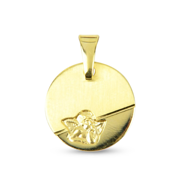 Schmidt Gravurplatte Engel Anhänger 333 Gold für Damen, Goldfarben
