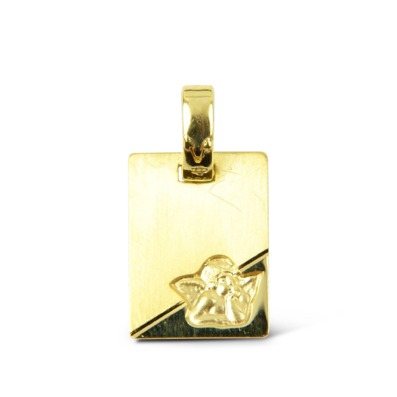 Schmidt Gravurplatte Katze Anhänger 333 Gold für Damen und Kinder, Hauptfarbe Gold