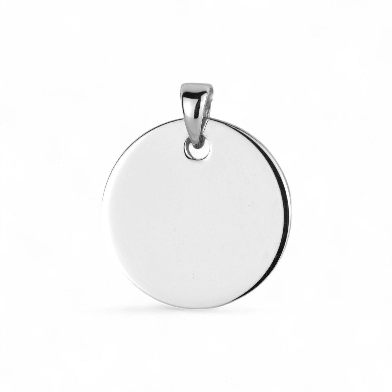 Schmidt Gravurplatte Anhänger, Silber 925, Ø 17mm, unisex, silberfarben
