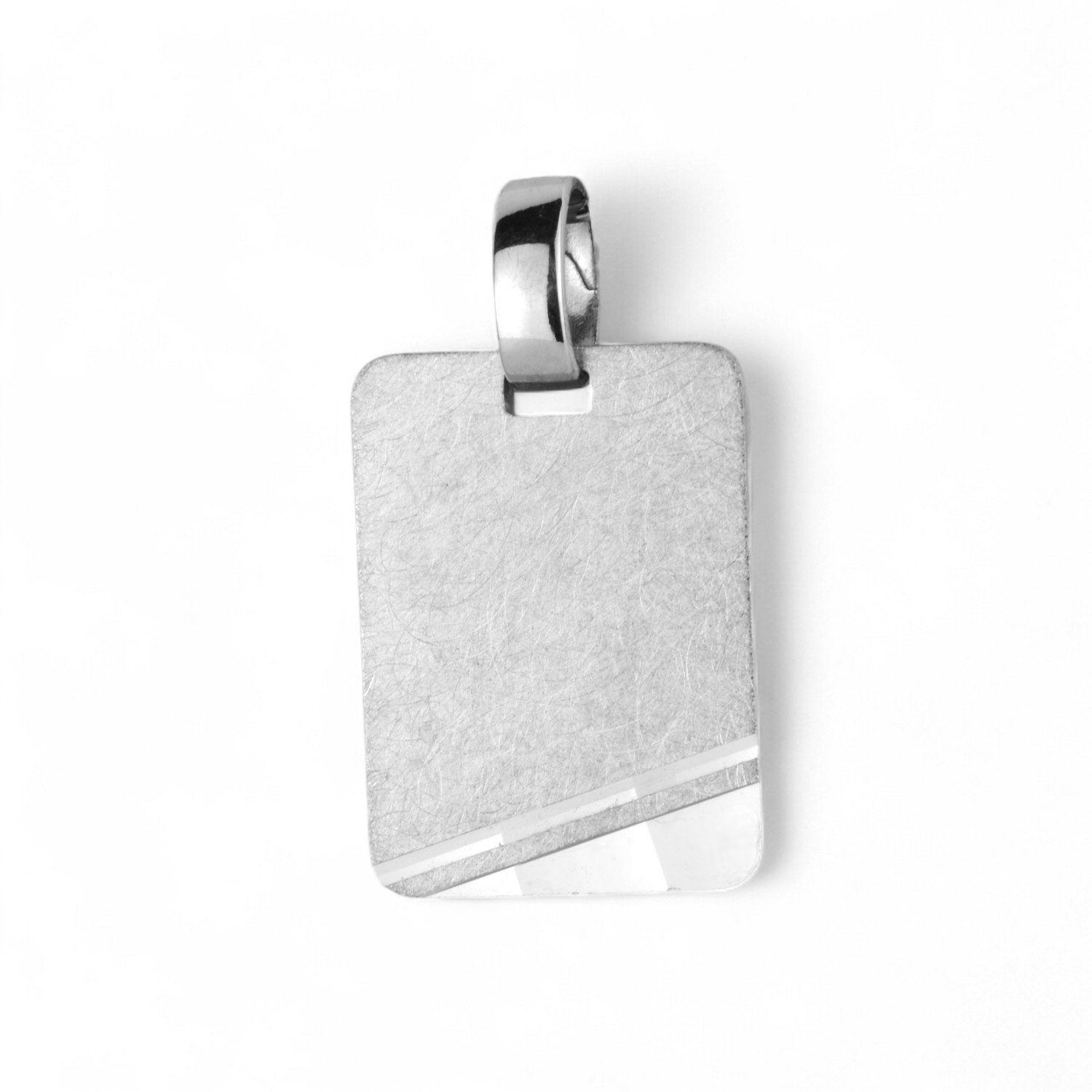 Schmidt Gravurplatte eismatt 925 Silber, silberfarben, 19x14.1mm, für Damen und Herren
