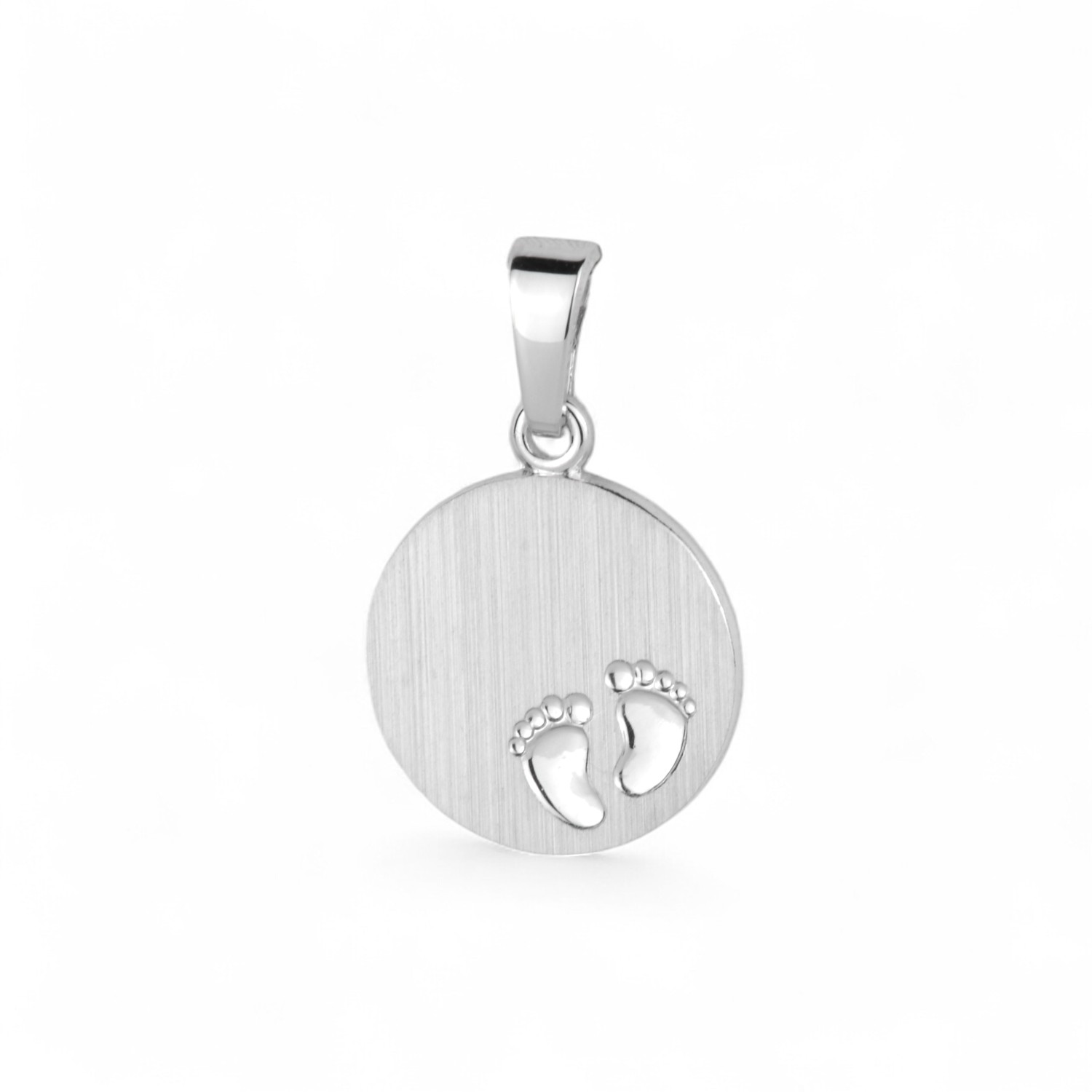 Schmidt Gravurplatte Anhänger für Damen und Kinder, 925 Silber, Ø 12mm, silberfarben