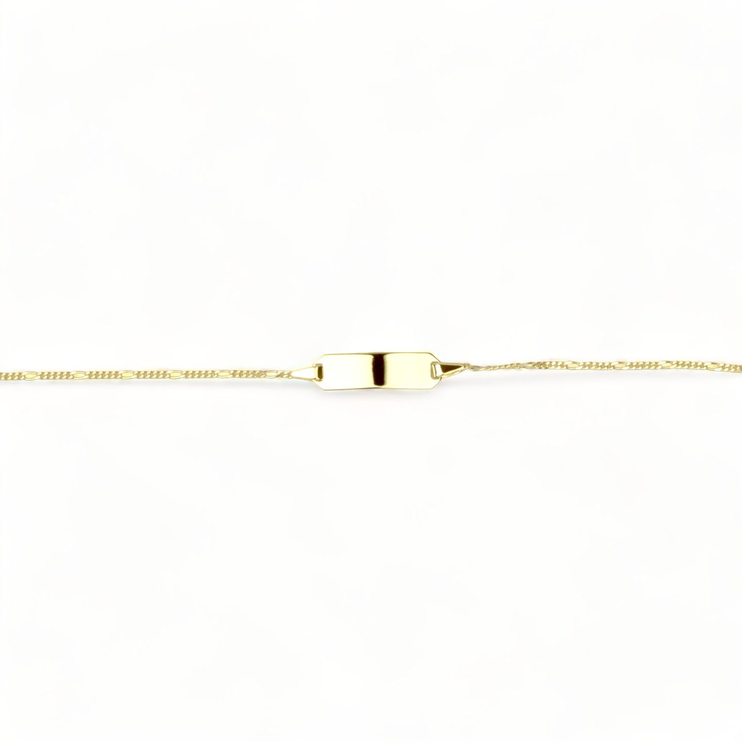 Schmidt Kinderarmband aus 333er Gold mit Gravurplatte, 14cm – goldfarben