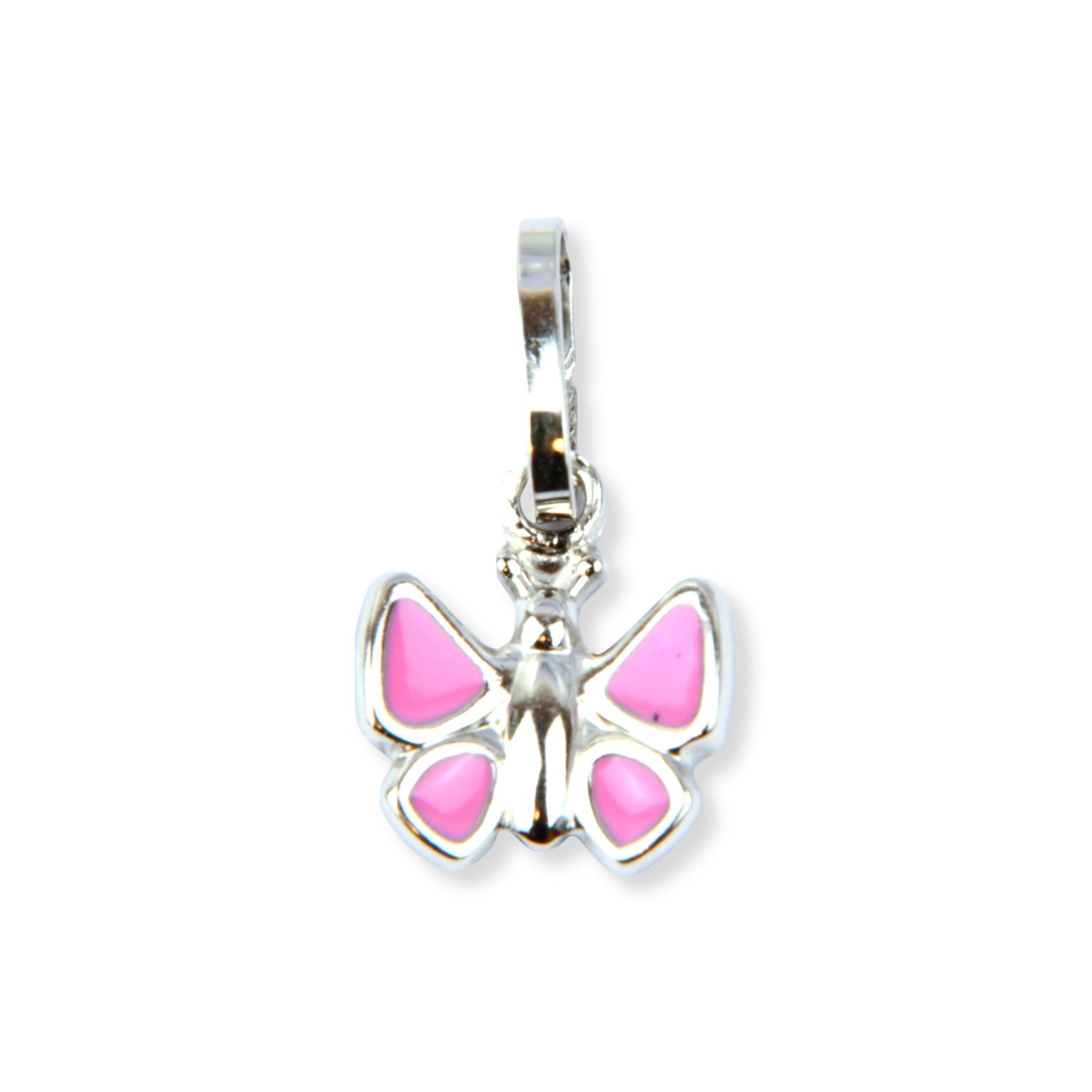 Schmidt Kinderanhänger Schmetterling 925 Silber, rosa & silber, 14x8mm