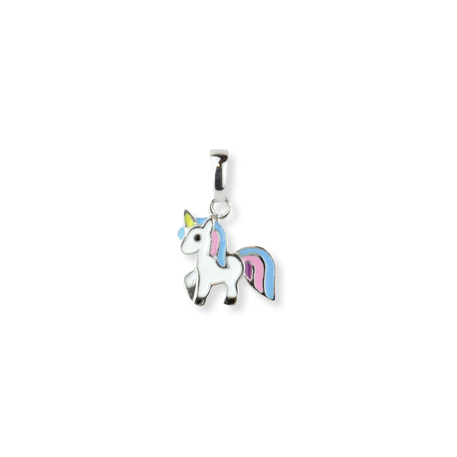 Schmidt Einhorn Anhänger 925 Silber, bunt für Kinder, 10,7mm