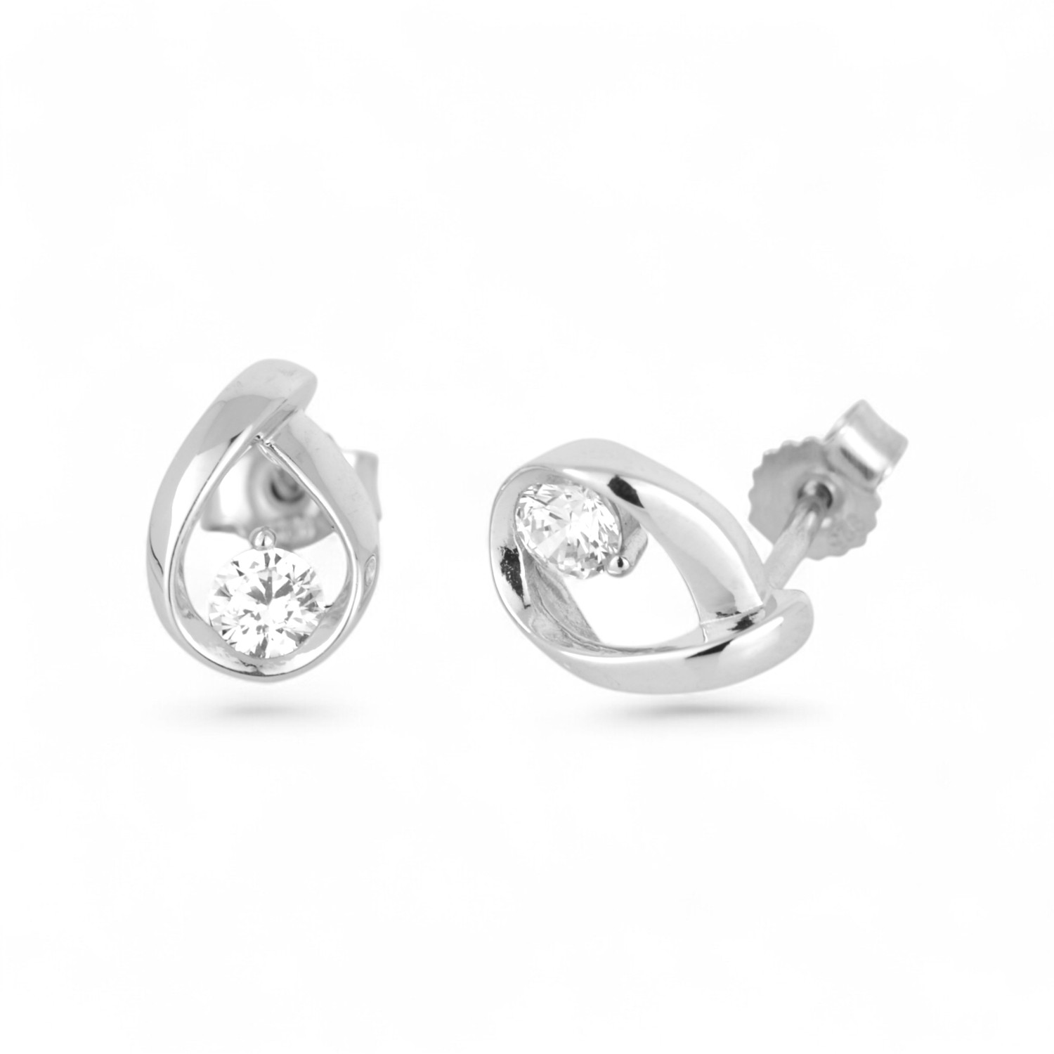 Schmidt Ohrstecker für Damen, 925 Silber mit Zirkonia, 10.2x7mm, silberfarben.