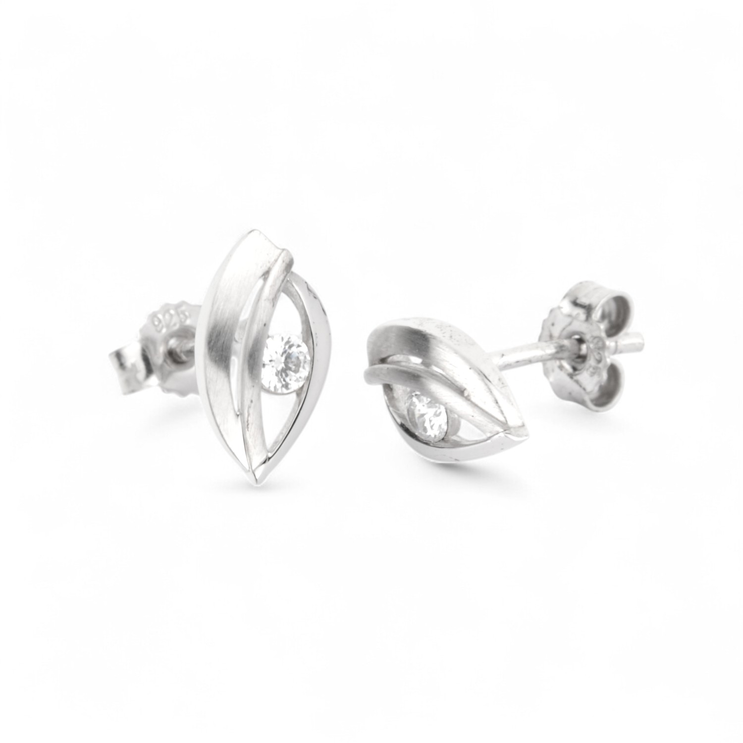 Schmidt Ohrstecker für Damen, 925 Silber, Zirkonia, 5.7x10.8mm, silberfarben