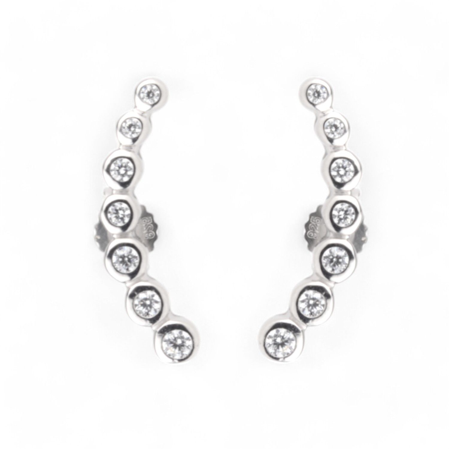 Ohrstecker für Damen, 925 Silber mit Zirkonia, 17.8mm, Hauptfarbe Silber