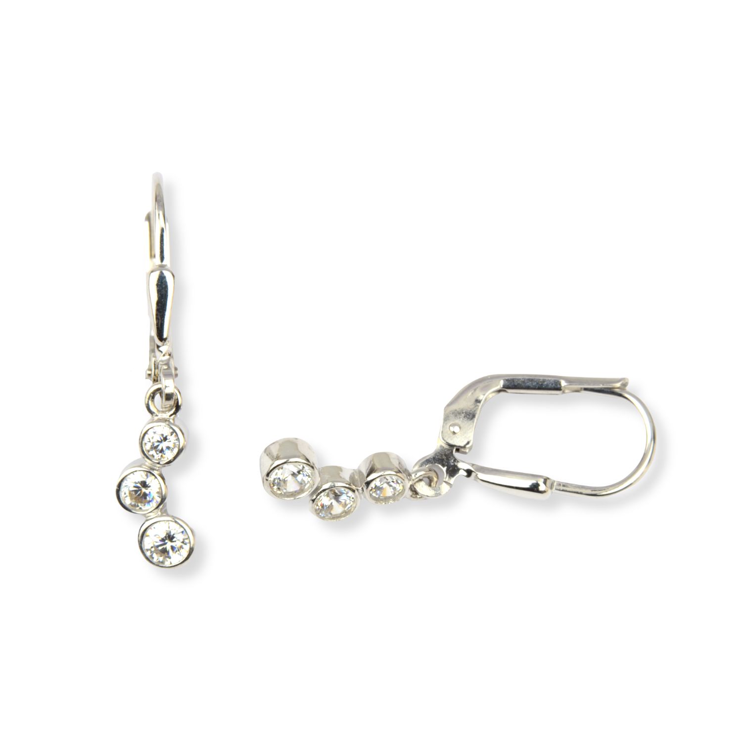 Schmidt Ohrhänger für Damen mit Zirkonia, 925 Silber, 25mm, Silberfarben