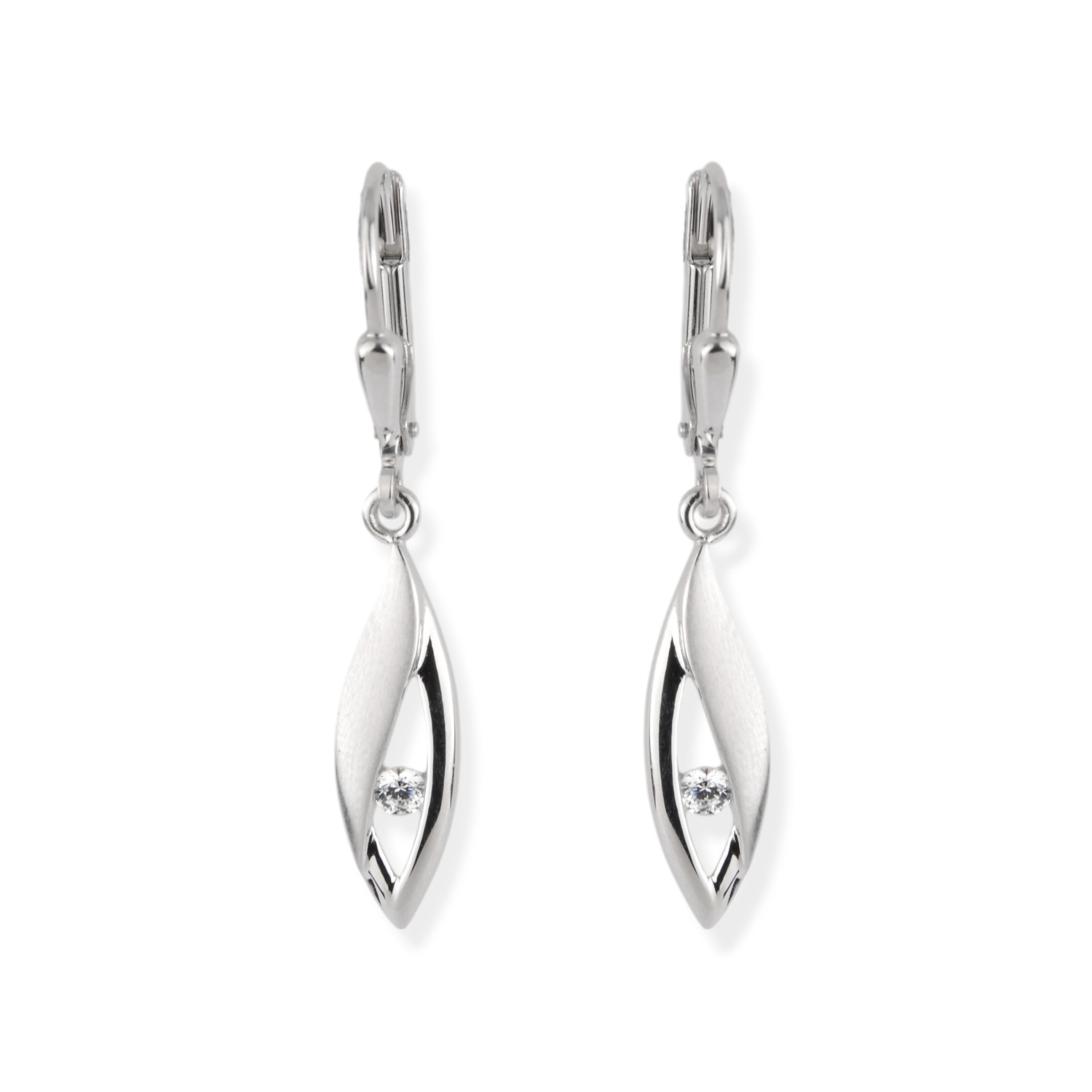Schmidt Ohrhänger für Damen aus 925 Silber mit Zirkonia, 5,5x34mm, silberfarben