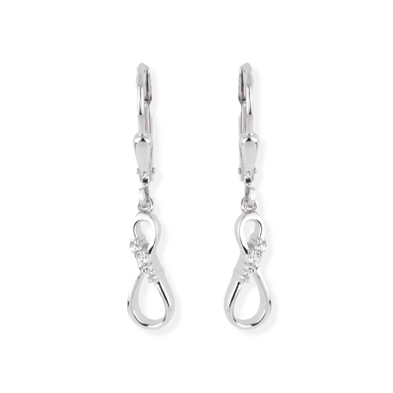 Schmidt Ohrhänger Unendlichkeitszeichen, 925 Silber, Zirkonia, silberfarben, Damen