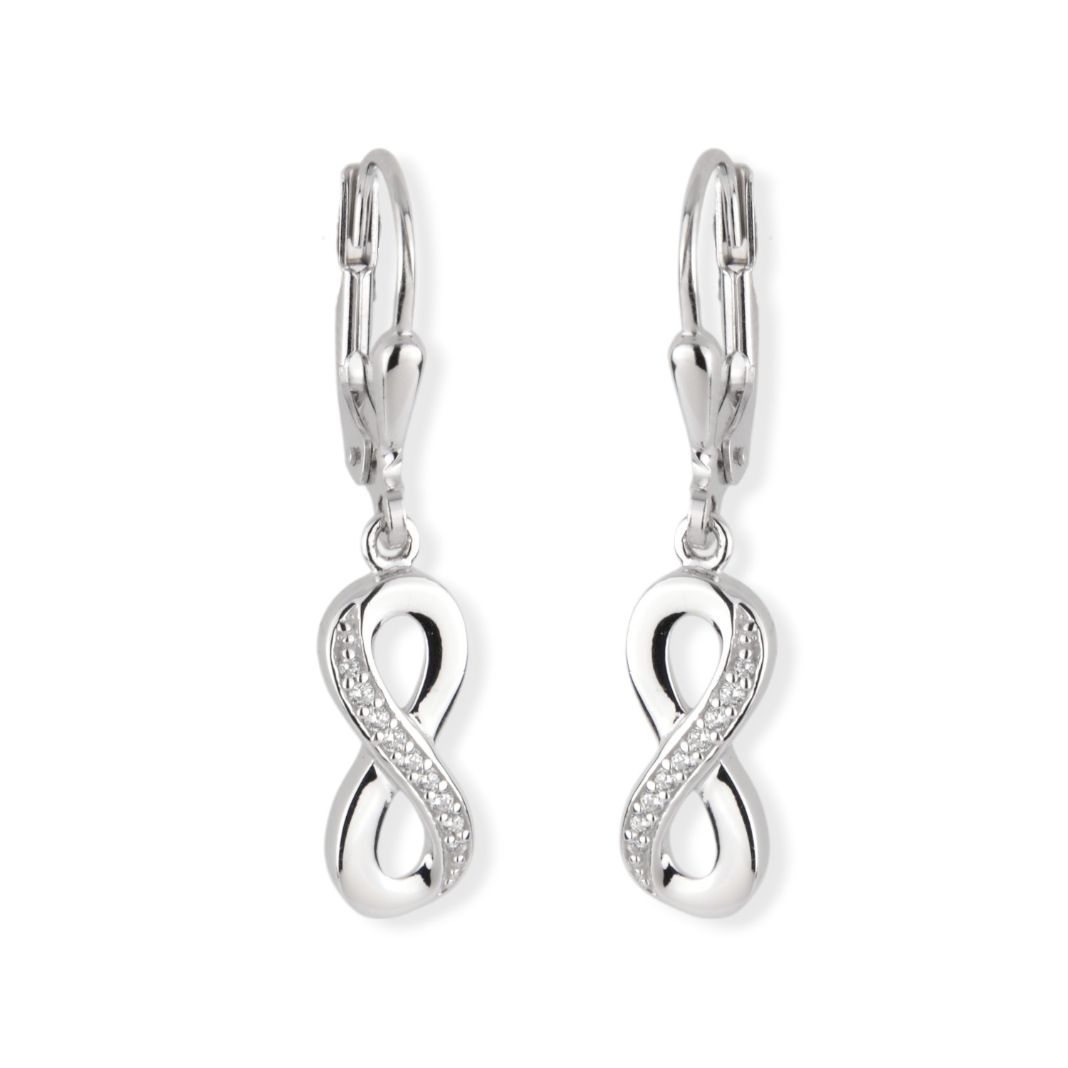 Schmidt Ohrhänger Unendlichkeitszeichen, 925 Silber mit Zirkonia, silberfarben, Damen