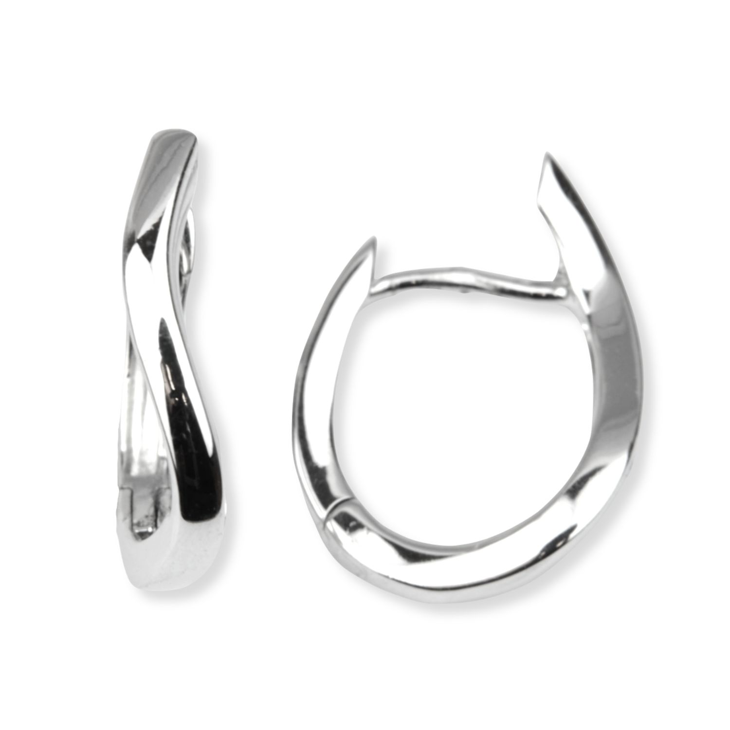 925 Silber Creolen für Damen, 16,5mm, Ohrschmuck in Silberfarbe