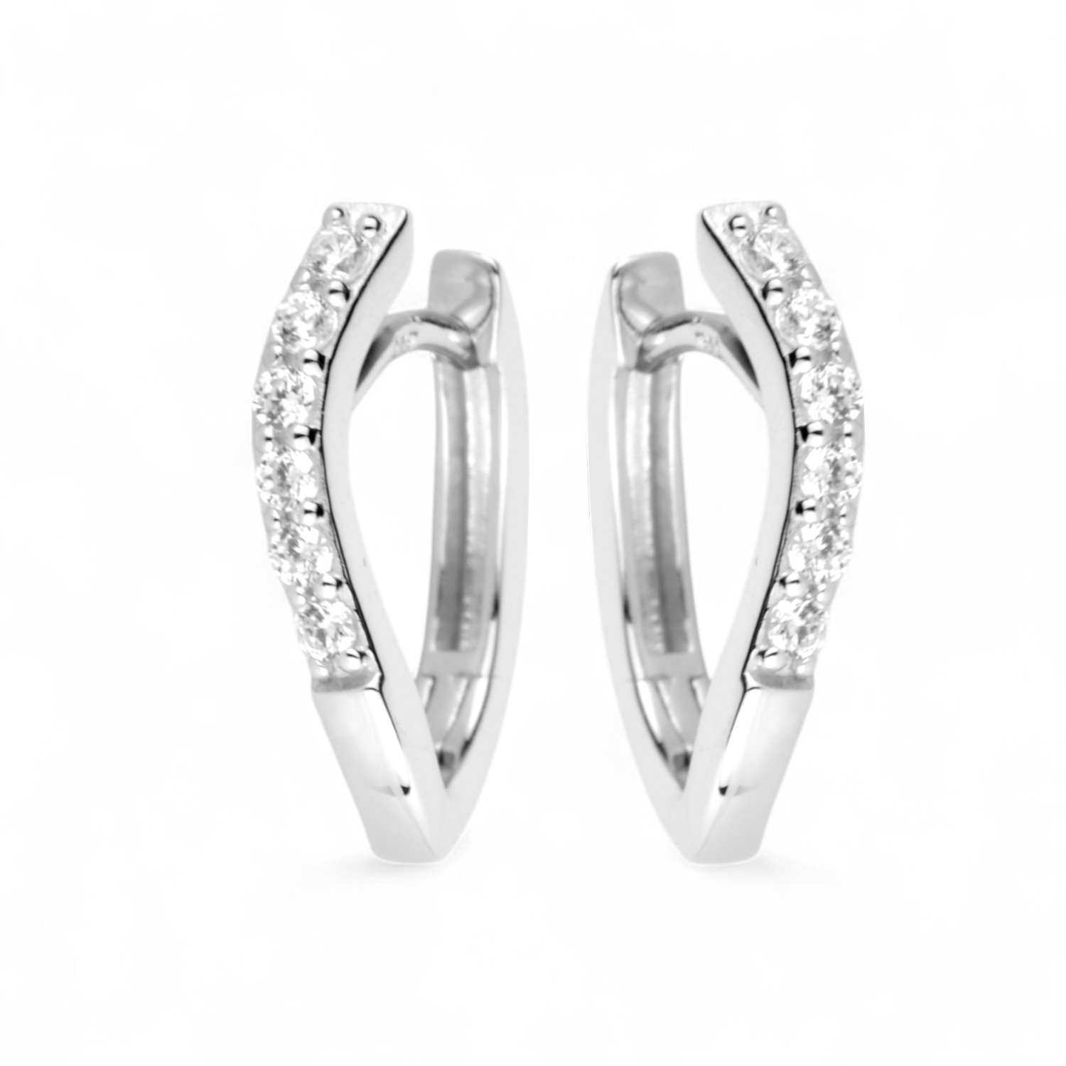 Schmidt Creole für Damen, 925 Silber mit Zirkonia, 17,2x3,5mm, silberfarben