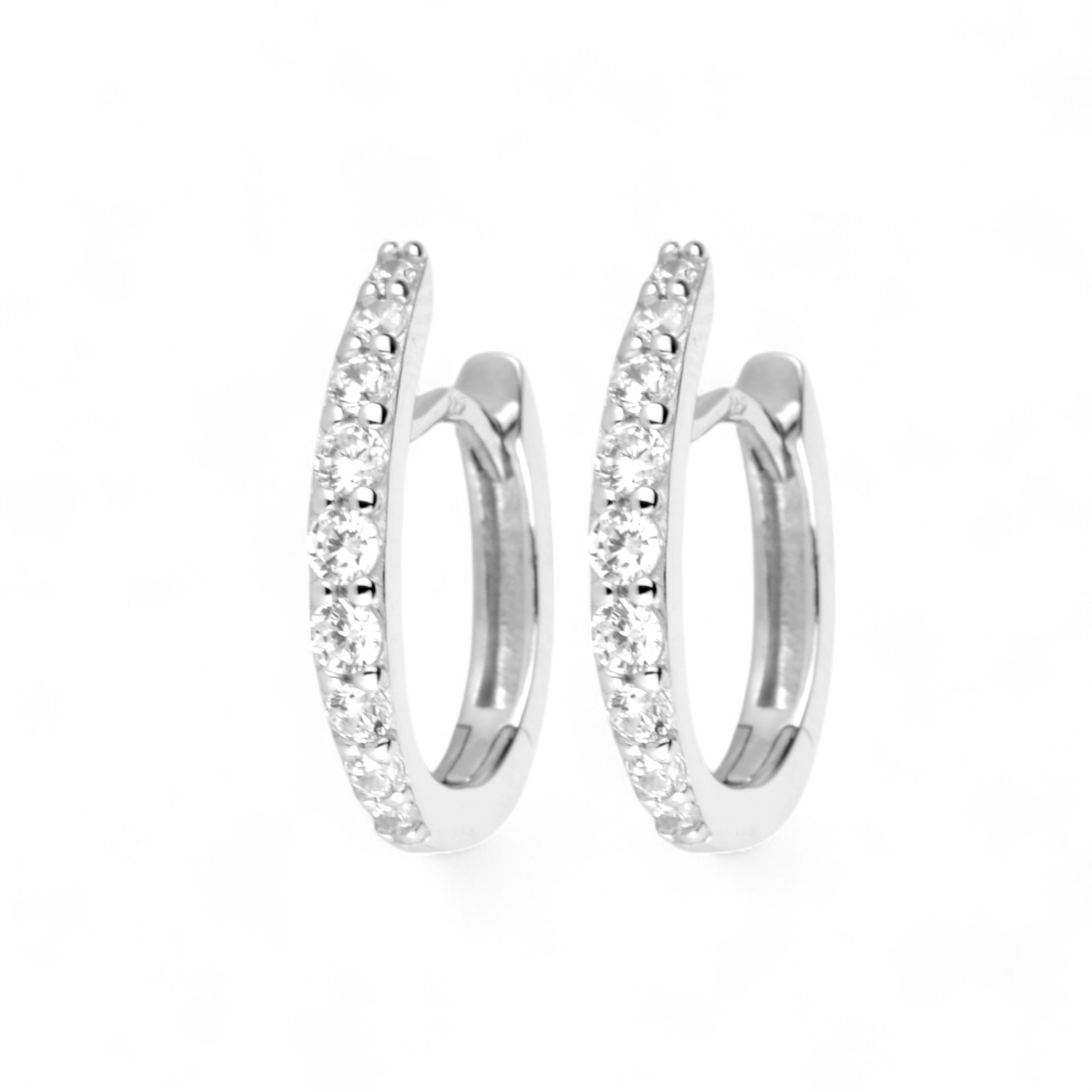 Schmidt Creole für Damen, 925er Silber, Zirkonia, 15,6x2,3mm, silberfarben