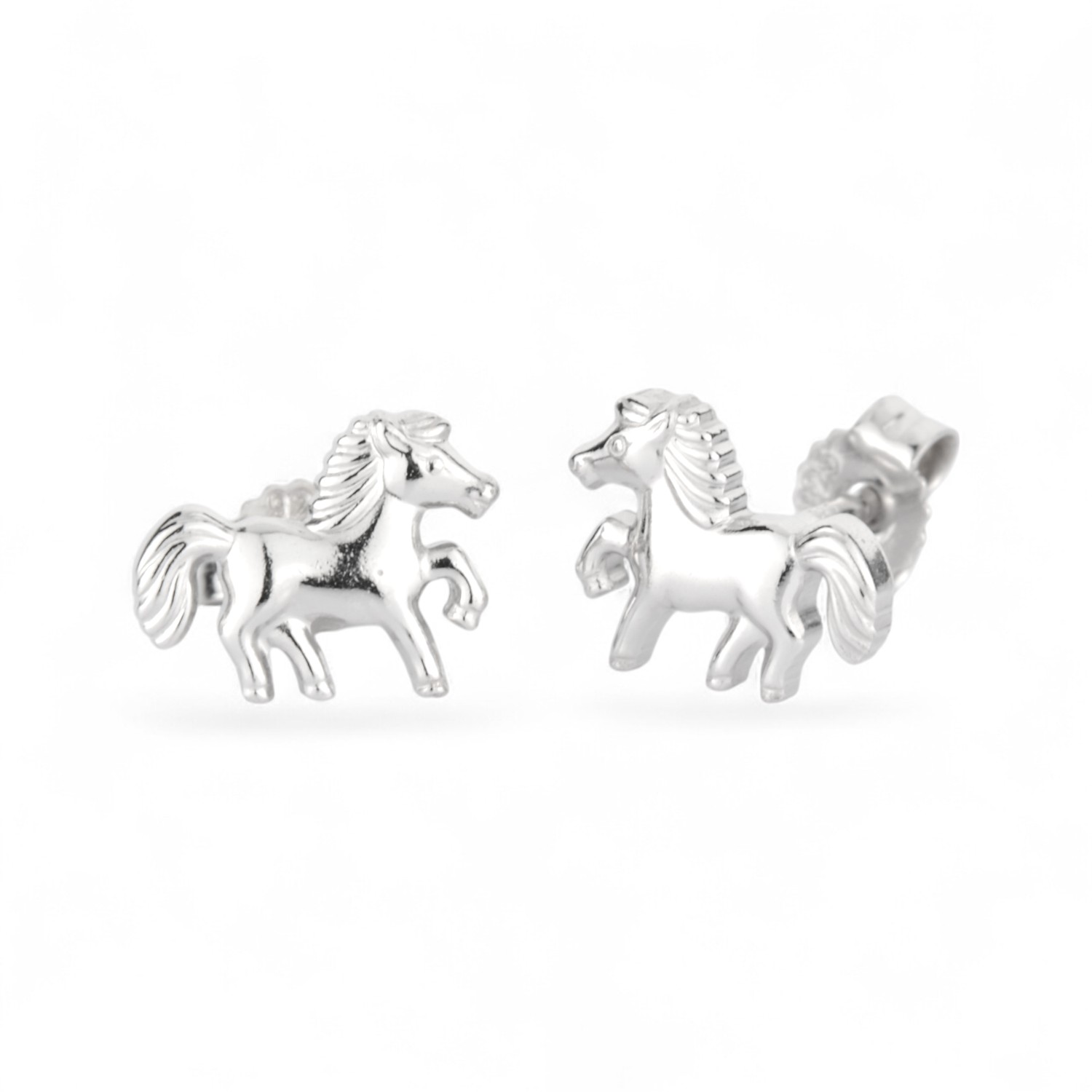 Schmidt Kinderohrstecker Pferd, 925 Silber, 7,6x9,2mm, silberfarben