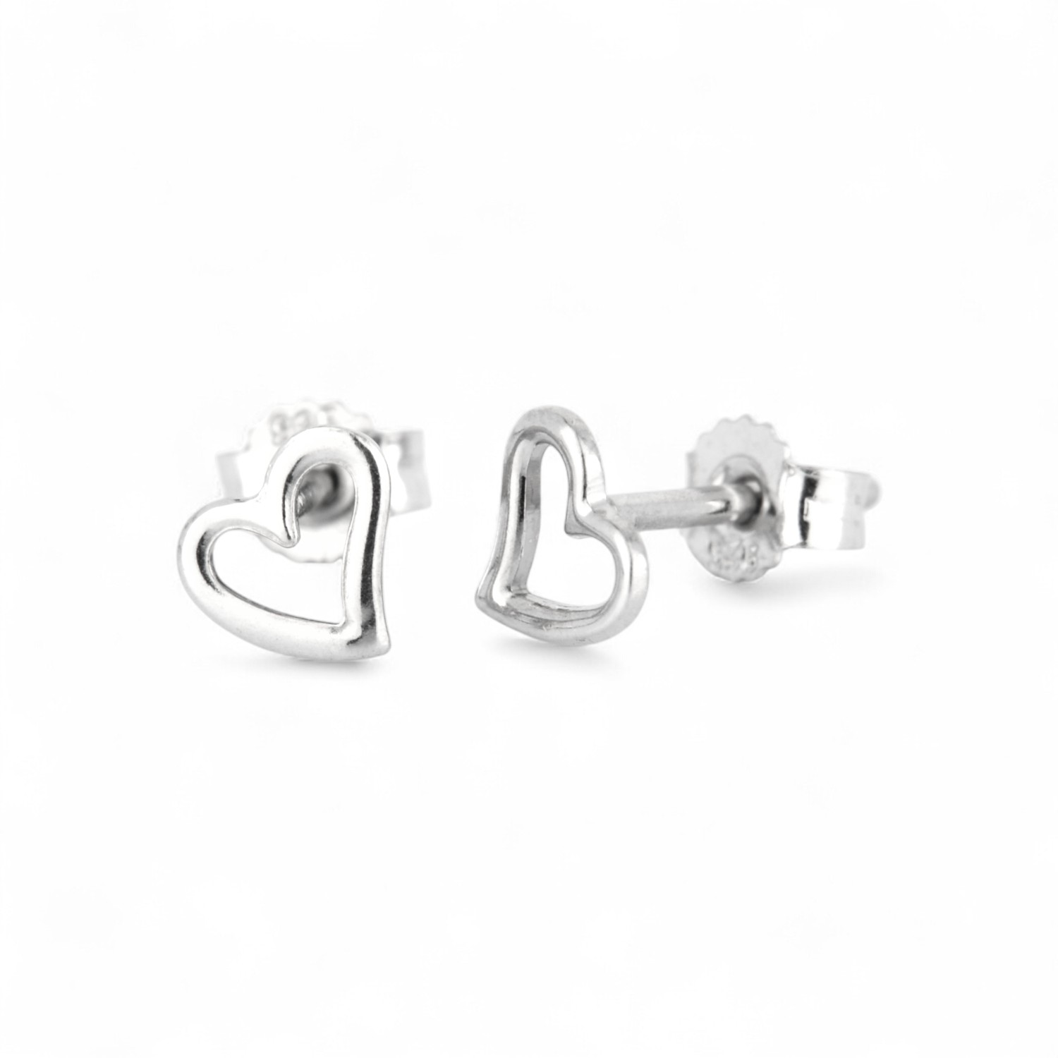 Schmidt Ohrstecker Herz für Damen, 925 Silber, 5,6mm, silberfarben