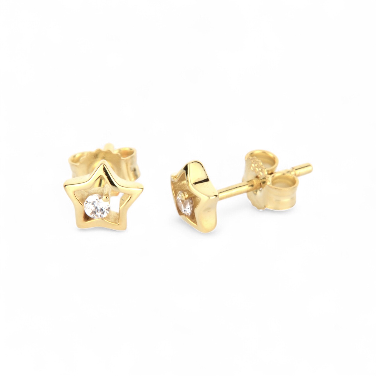 Schmidt Kinderohrstecker Stern, 333 Gold, Zirkonia, 5,7mm, goldfarben