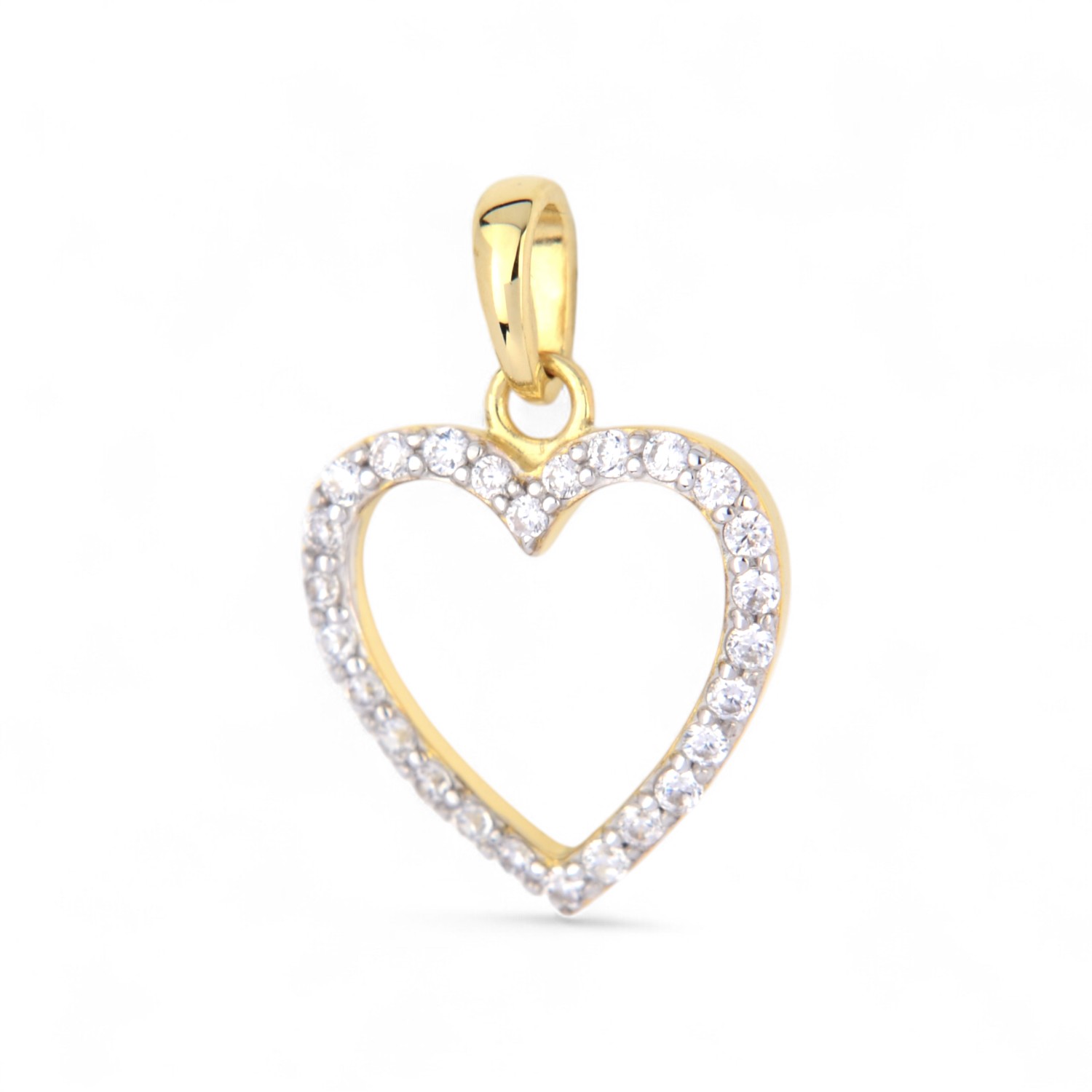Schmidt Anhänger Herz 333 Gold, silberfarben, Zirkonia, 18,9x12,8mm für Damen