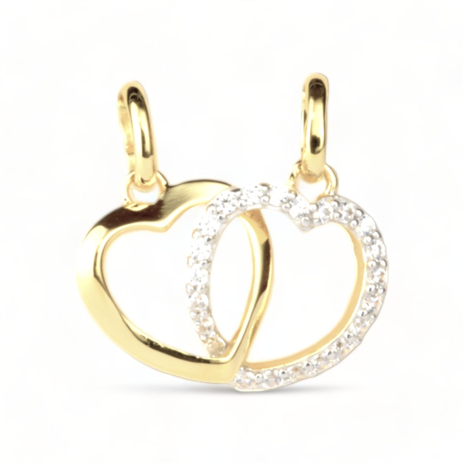 Gold 333 Herzanhänger mit Zirkonia für Damen und Kinder, Goldfarbe