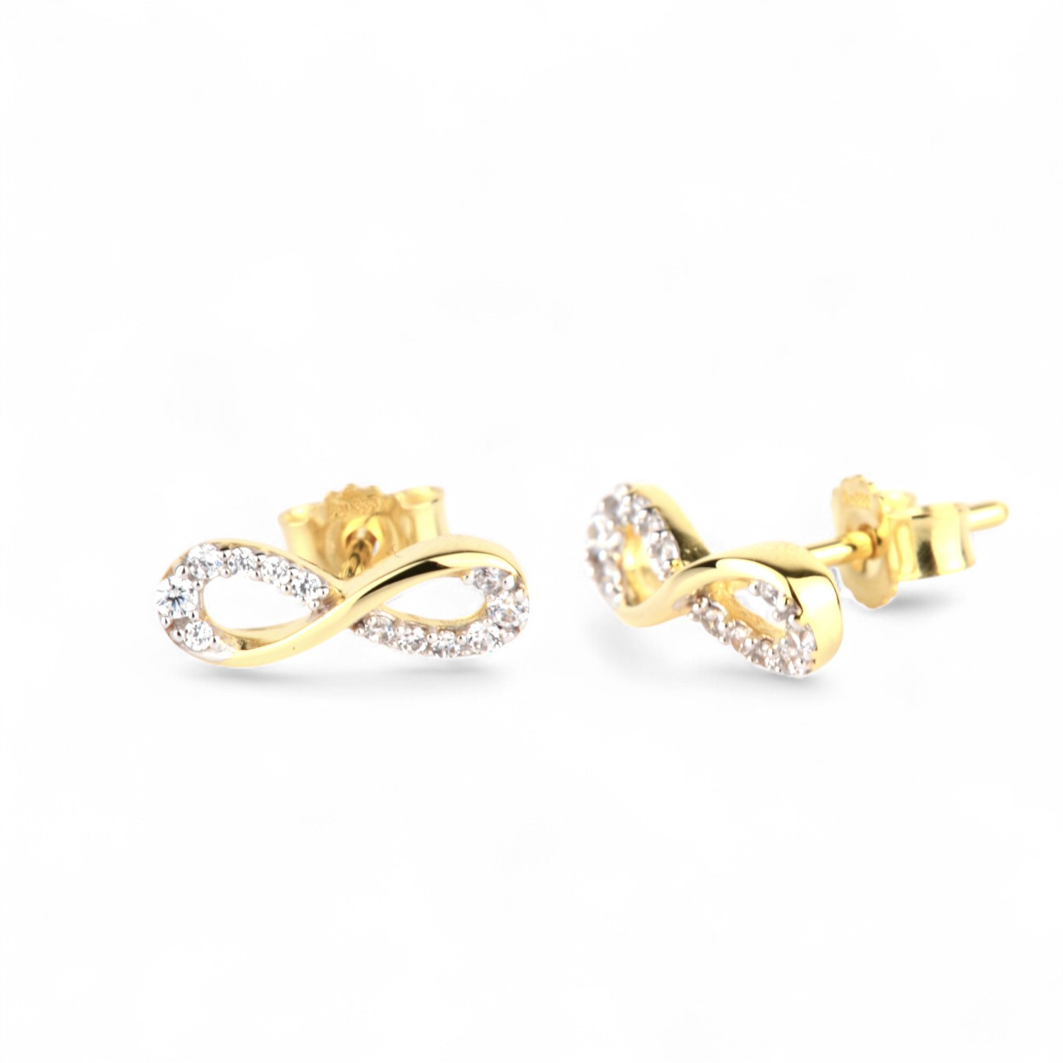 Schmidt Ohrstecker Infinity für Damen, 333 Gold mit Zirkonia, 12x4,5mm