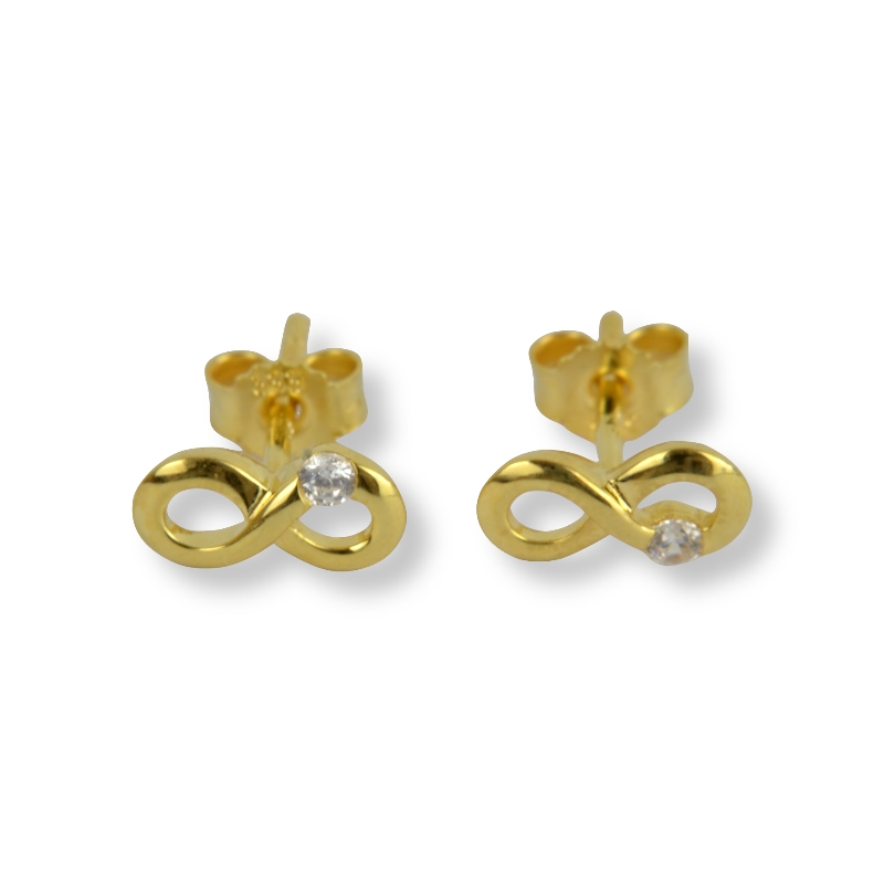 Schmidt Ohrstecker Unendlichkeitszeichen, 333 Gold, Zirkonia, 4,6x9mm für Damen