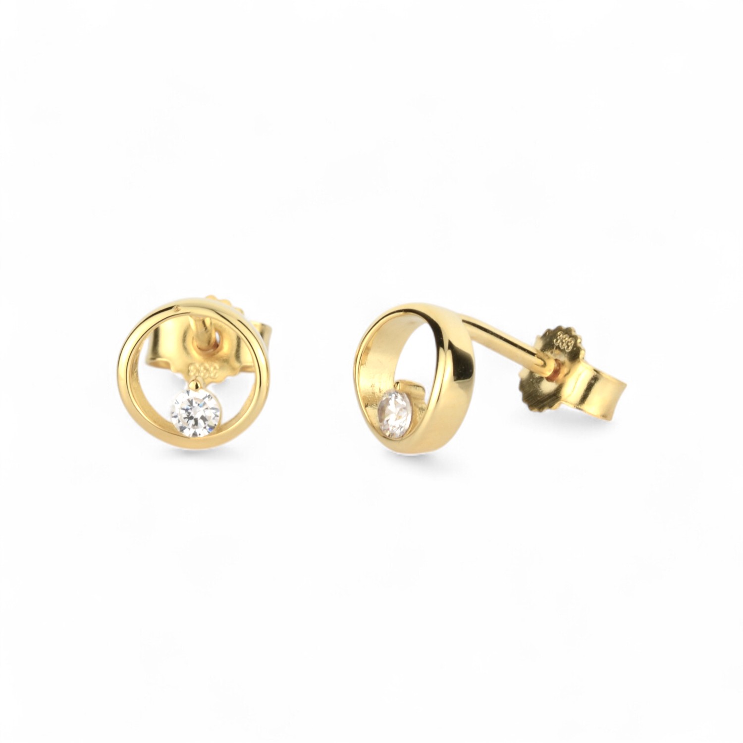 Schmidt Ohrstecker für Damen, 333 Gold, 6,8mm, goldfarben, mit Zirkonia