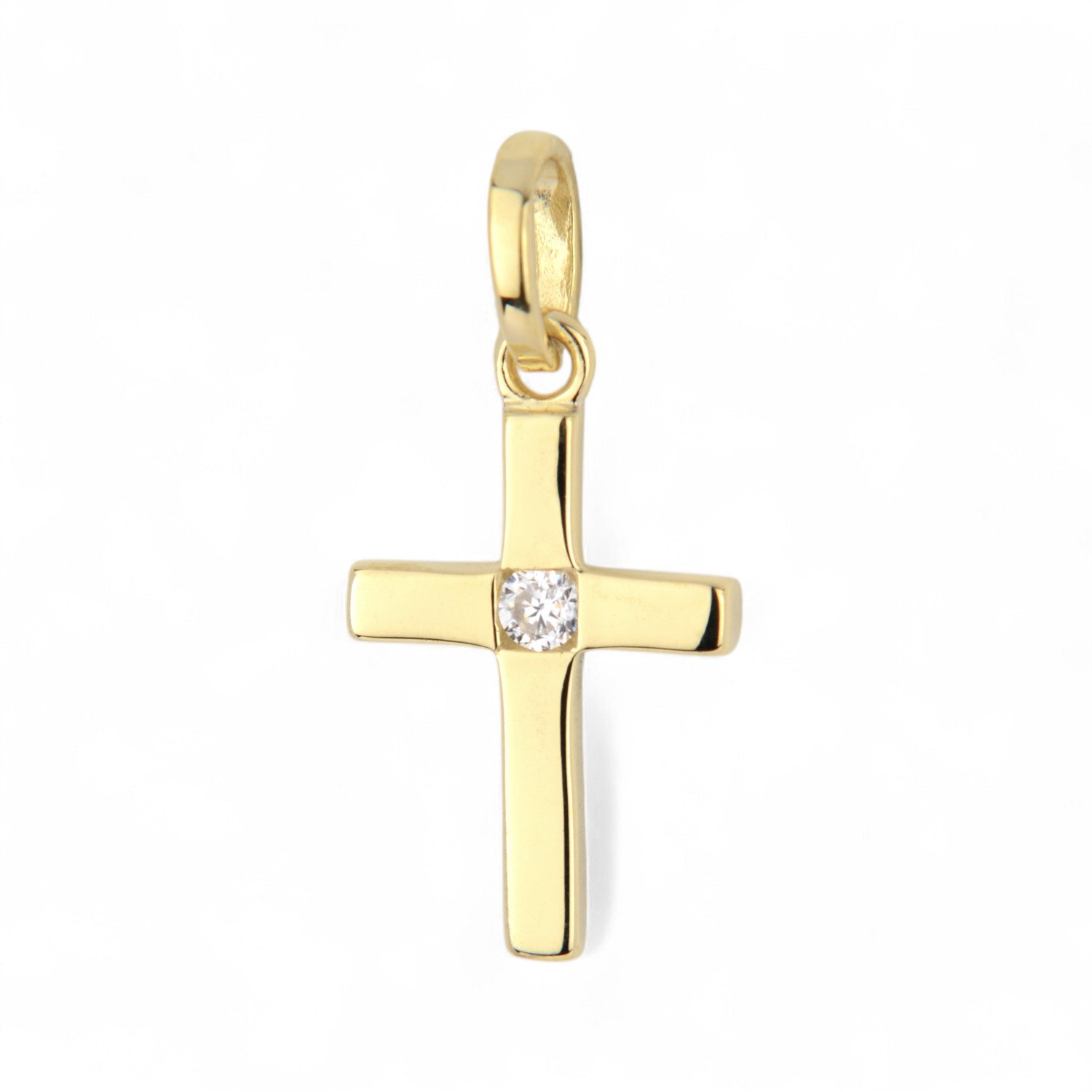 Schmidt Kreuzanhänger für Damen, 333 Gold, Zirkonia, 19,8x9,3mm, goldfarben