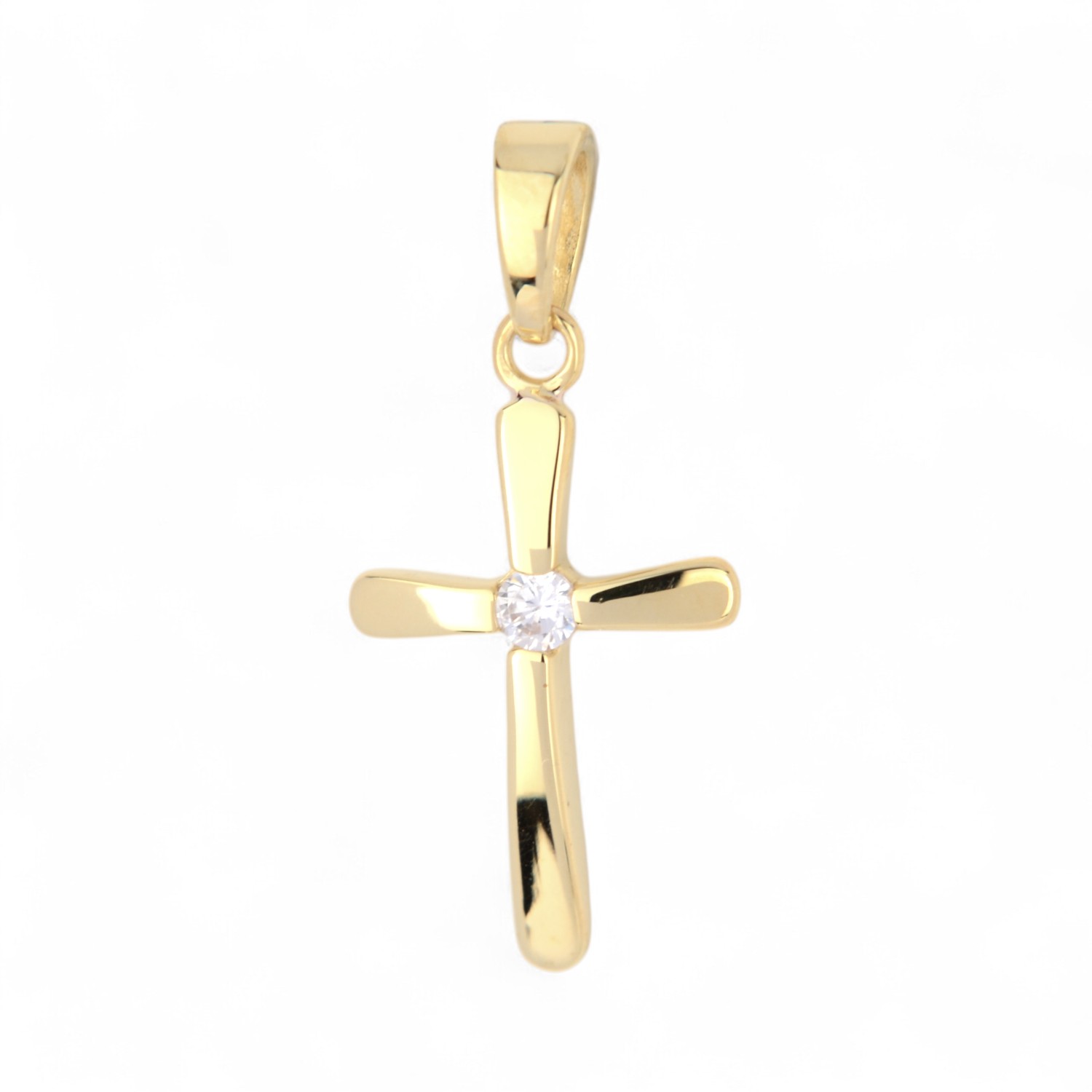 Schmidt Kreuzanhänger für Damen, 333 Gold, Zirkonia, 22,5x10,5mm, goldfarben
