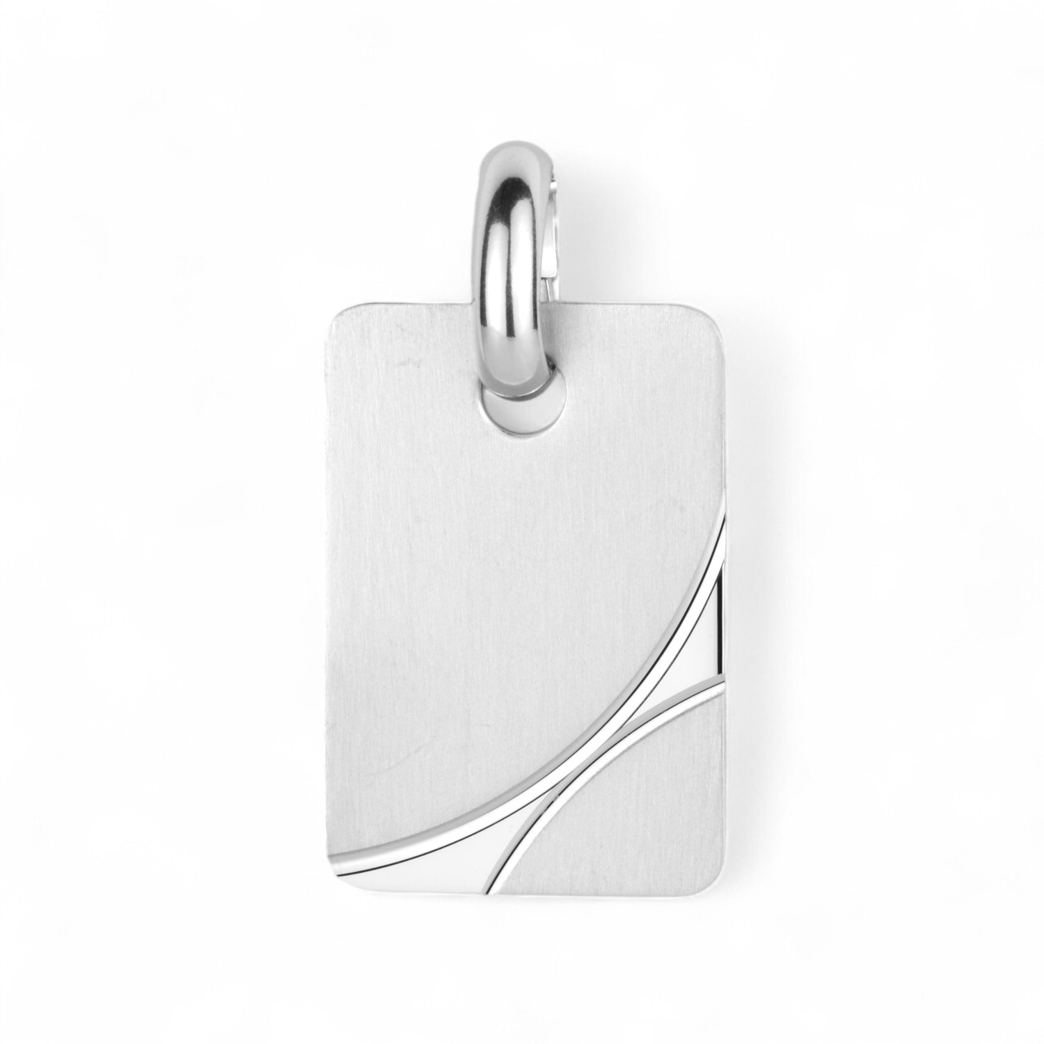 Schmidt Gravurplatte 925 Silber, Anhänger 24x16,3mm, silberfarben, für Damen und Herren