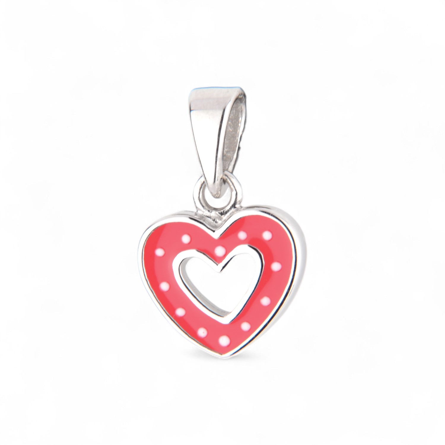 Schmidt Kinderanhänger Herz in Silber 925 mit rotem Detail – Geschenk für Kinder