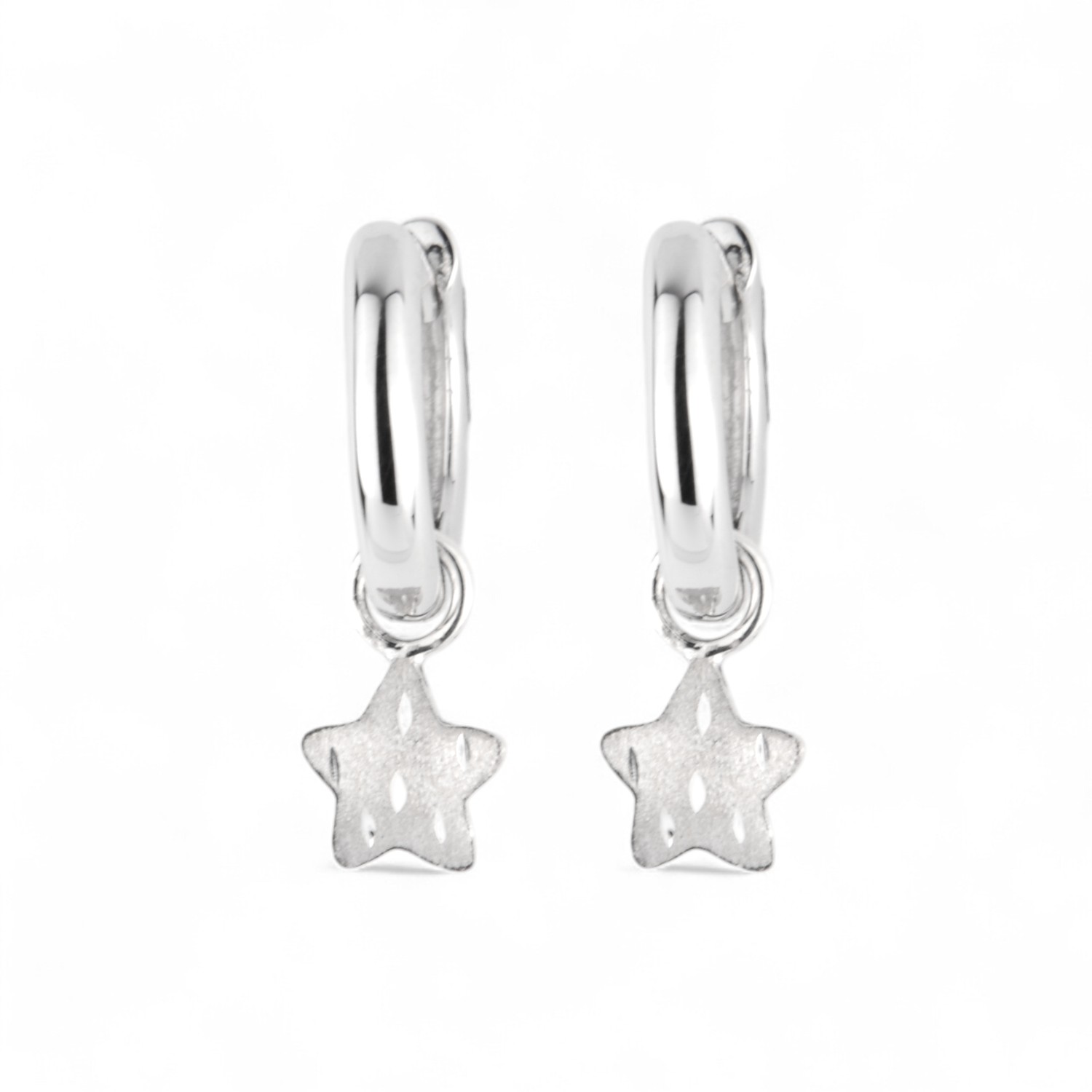 Schmidt Kindercreole Einhänger Stern, 925 Silber, silberfarben, 18,5x5,8mm für Kinder
