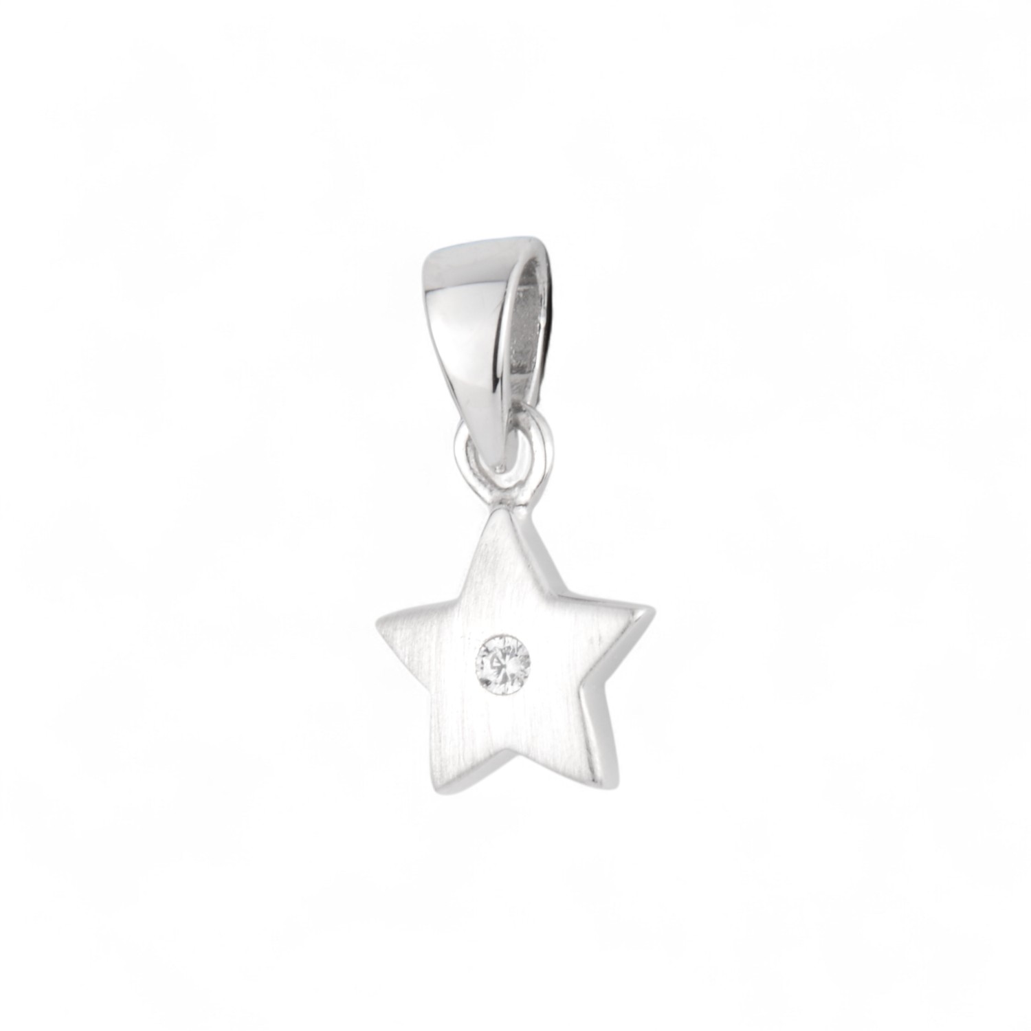 Schmidt Kinderanhänger Stern in Silber 925, silberfarben, Zirkonia, 13,5x7,4mm