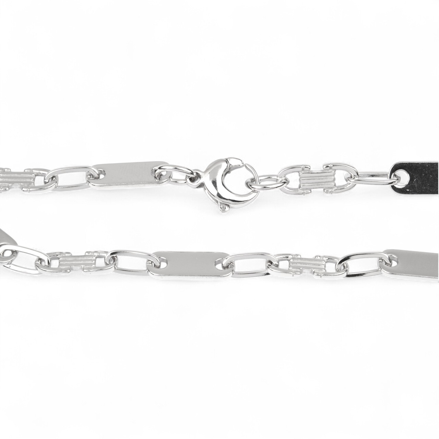 Schmidt Platten-Armband aus 925er Silber für Herren und Damen, 19 cm, 5 mm, silberfarben
